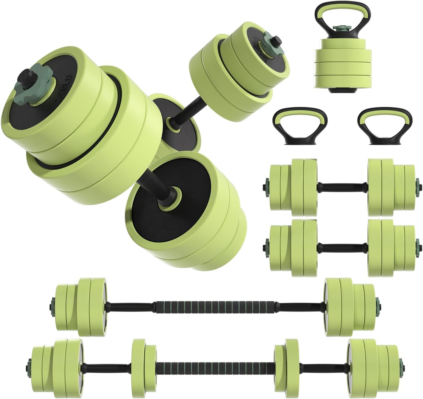 Adjustable Dumbbell Set 22/42/62LBS, 4-in-1 Free Weight Dumbbell Set Used as Kettlebell, Barbell, Dumbbell & Push-Up Stand, Iron Sand Weights Dumbbells with Connector for Home Gym Adjustable Dumbbell Set 22/42/62LBS, 4-in-1 Free Weight Dumbbell Set Used as Kettlebell, Barbell, Dumbbell & Push-Up Stand, Iron Sand Weights Dumbbells with Connector for Home Gym