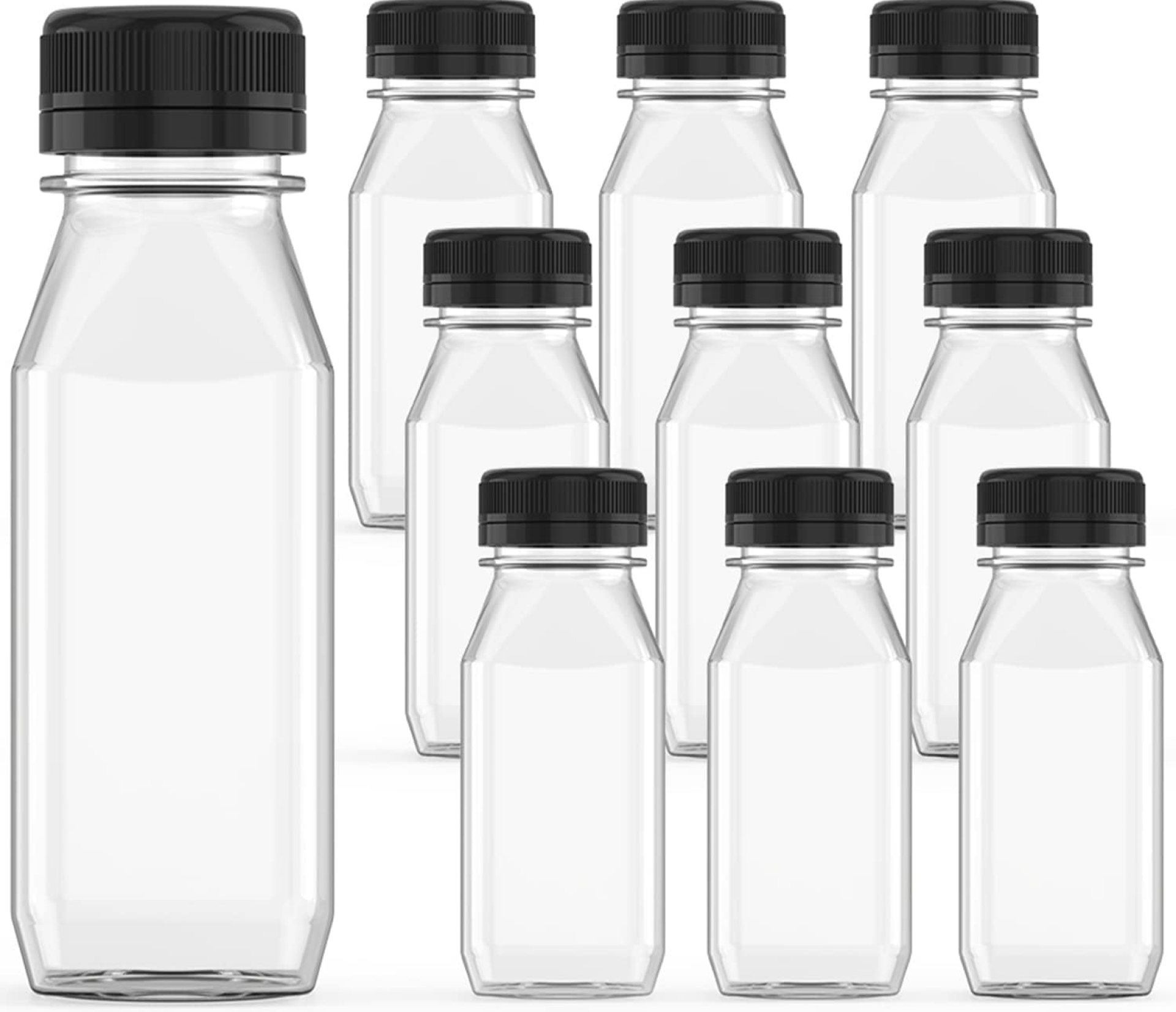 3 Pcs 12 oz Plastic Juice Bottle Reusable Transparent Bulk Beverage Containers with Black Lids for Juice, Drinking Milkshake Tea, Milk, Juicing Smoothie Water and Other Beverages, Fridge Storage 3 Pcs 12 oz Plastic Juice Bottle Reusable Transparent Bulk Beverage Containers with Black Lids for Juice, Drinking Milkshake Tea, Milk, Juicing Smoothie Water and Other Beverages, Fridge Storage