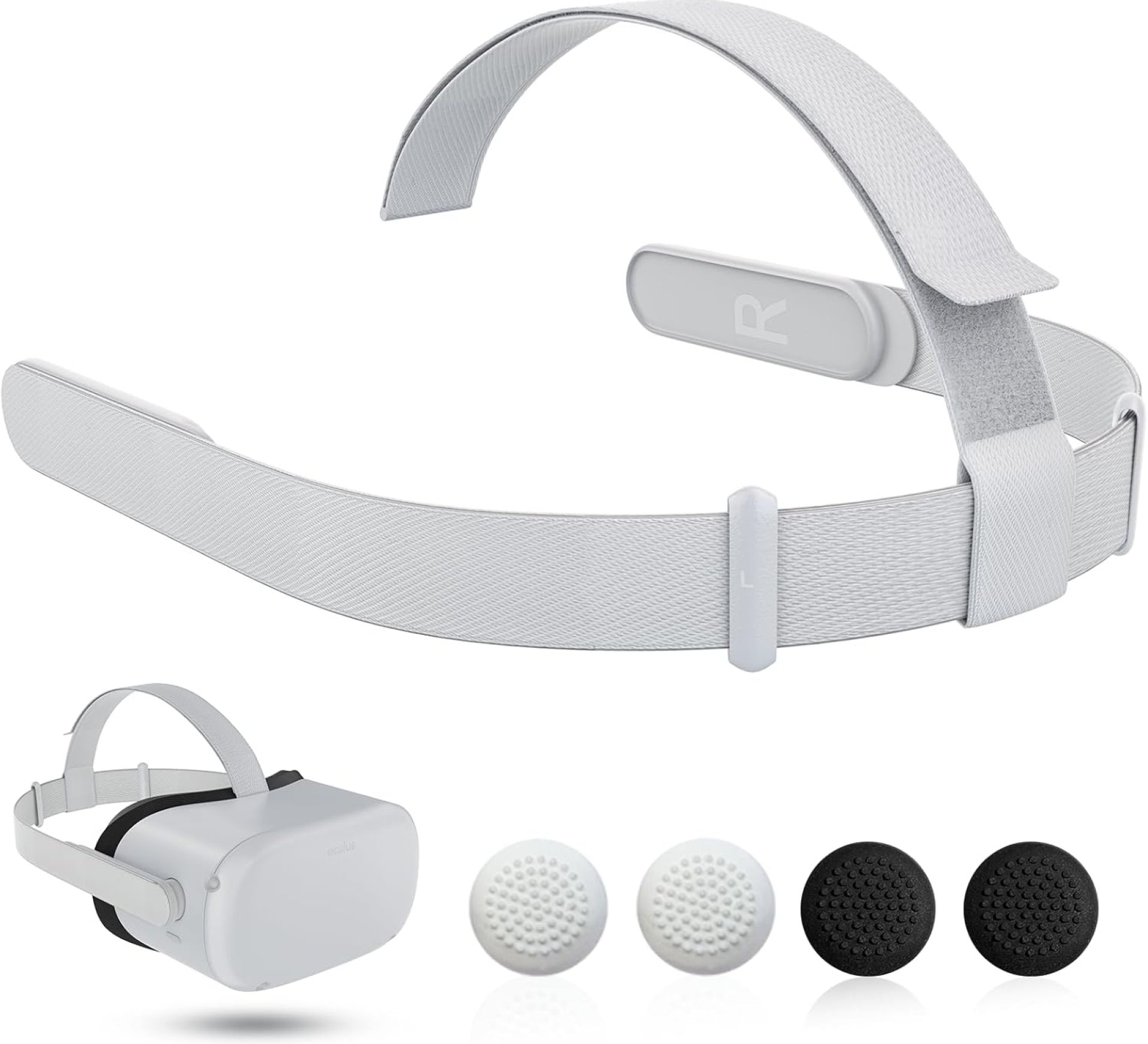 Head Strap for Oculus Quest 2 Headset, Original Replacement Head Strap Compatible with Meta Quest 2 Headstrap with 4 Pcs Controller Thumb Grip Caps Head Strap for Oculus Quest 2 Headset, Original Replacement Head Strap Compatible with Meta Quest 2 Headstrap with 4 Pcs Controller Thumb Grip Caps