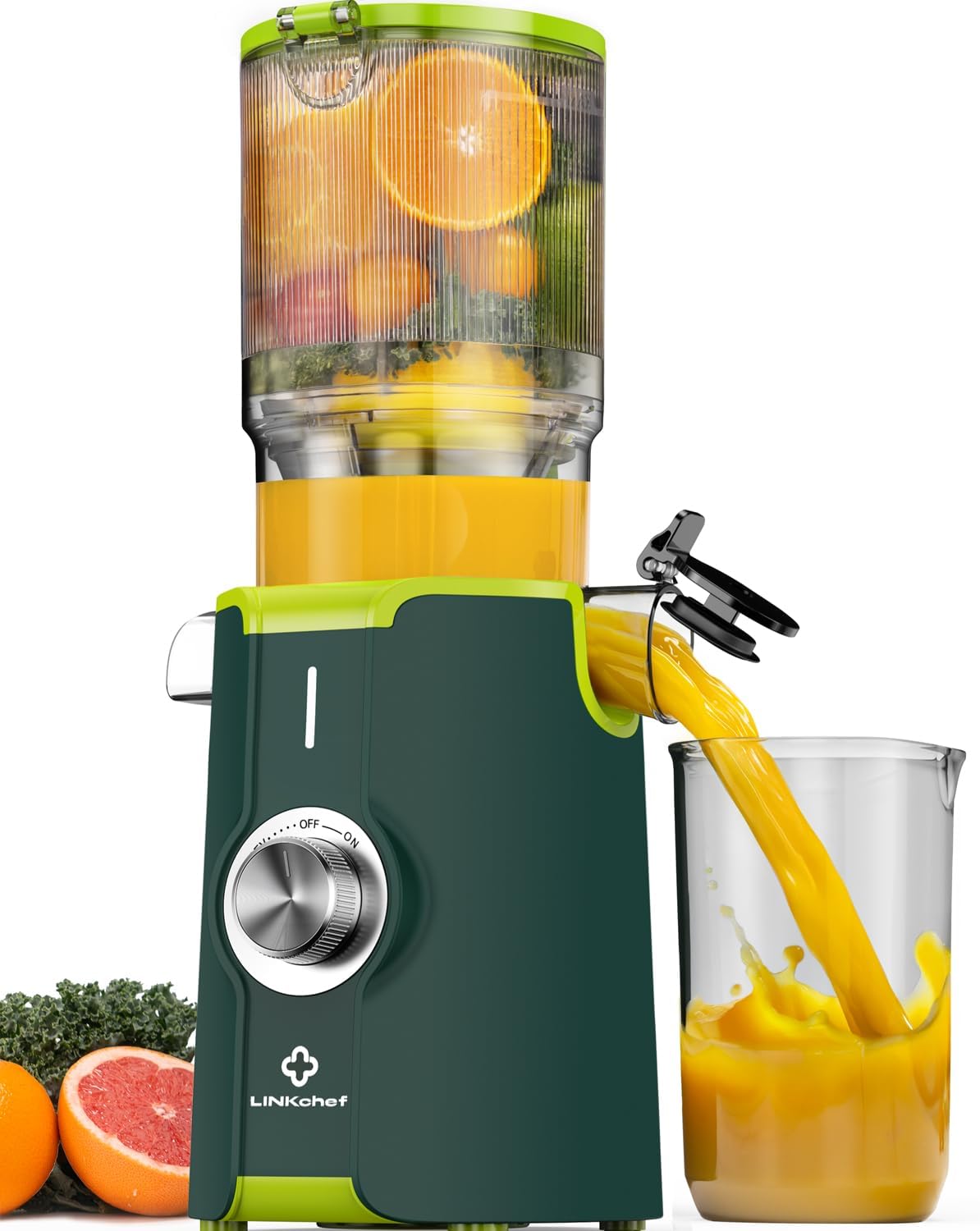 LINKChef Cold Press Juicer Machines for Vegetables and Fruits, 4.35″ Wide Chute Masticating Juicer with Pulp Separator, Easy to Clean, BPA-Free, Compact Electric Slow Juice Extractor for Whole Fruit LINKChef Cold Press Juicer Machines for Vegetables and Fruits, 4.35″ Wide Chute Masticating Juicer with Pulp Separator, Easy to Clean, BPA-Free, Compact Electric Slow Juice Extractor for Whole Fruit