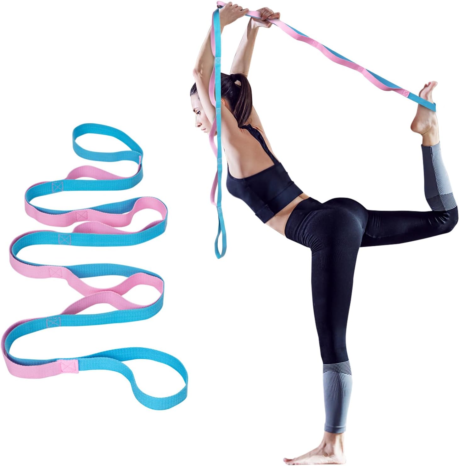 Yoga Strap for Stretching Inelastic Soft Polyester Cotton Stretch Out Band for Exercise, Yoga, Pilates and Dance for Men and Women Yoga Strap for Stretching Inelastic Soft Polyester Cotton Stretch Out Band for Exercise, Yoga, Pilates and Dance for Men and Women