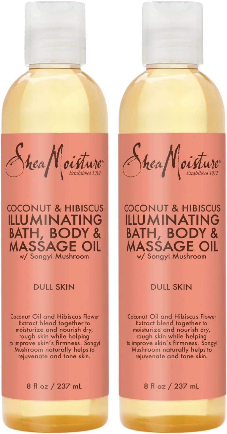 SheaMoisture Bath, Body & Massage Oil, Coconut & Hibiscus, 2-Pack – Illuminating Moisturizer for Dry Skin, 8 Oz Ea SheaMoisture Bath, Body & Massage Oil, Coconut & Hibiscus, 2-Pack – Illuminating Moisturizer for Dry Skin, 8 Oz Ea