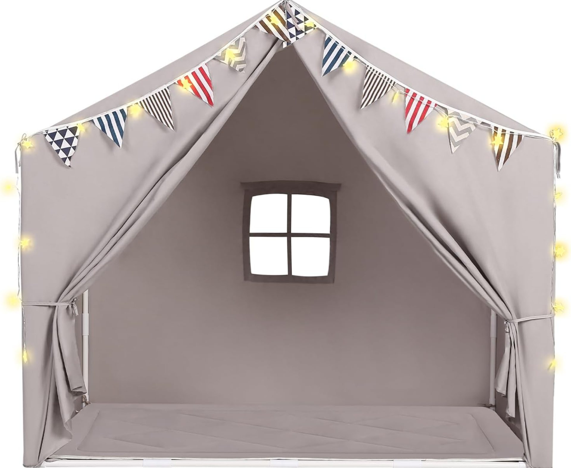 Kids Tent with Padded Mat and Light Large Playhouse for Kids Indoor Outdoor Play Tent for Toddlers Grey Kids Tent with Padded Mat and Light Large Playhouse for Kids Indoor Outdoor Play Tent for Toddlers Grey