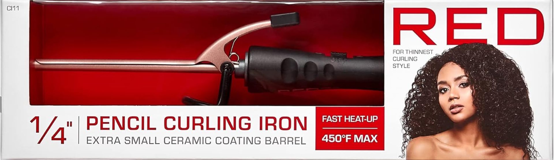 Red by Kiss 1/4 Inch Thin Curling Iron, Pencil Curling Iron, Extra Small Ceramic Coating Barrel, Skinny Curling Iron Wand for Long & Short Hair Red by Kiss 1/4 Inch Thin Curling Iron, Pencil Curling Iron, Extra Small Ceramic Coating Barrel, Skinny Curling Iron Wand for Long & Short Hair