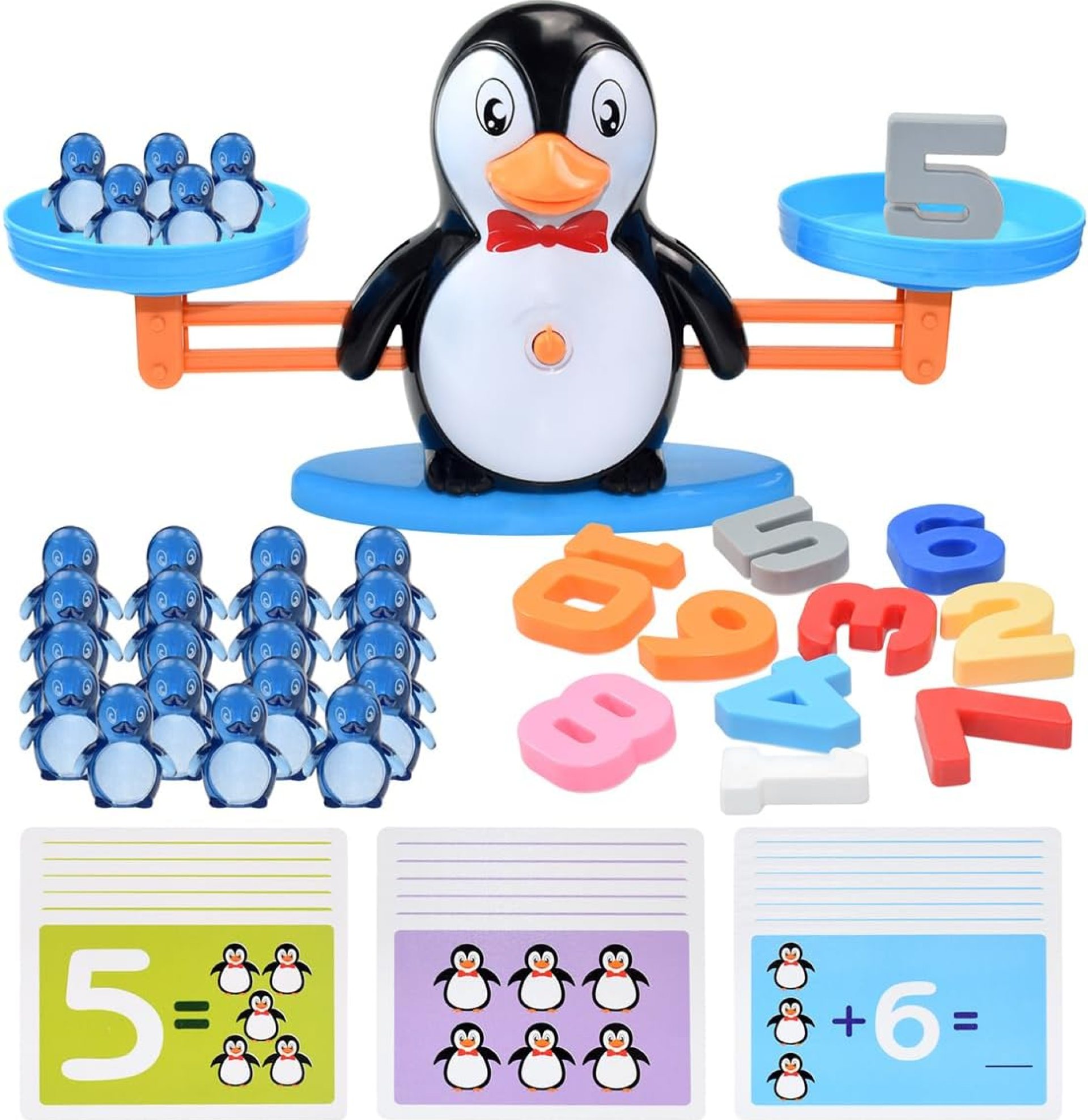 BAKAM Penguin Balance Scale Number Counting Blocks Games for Kids Ages 3-5, Montessori Math Games for Kids 5-7, Preschool Kindergarten Learning Activities, STEM Educational Toys for 3+ Year Old BAKAM Penguin Balance Scale Number Counting Blocks Games for Kids Ages 3-5, Montessori Math Games for Kids 5-7, Preschool Kindergarten Learning Activities, STEM Educational Toys for 3+ Year Old