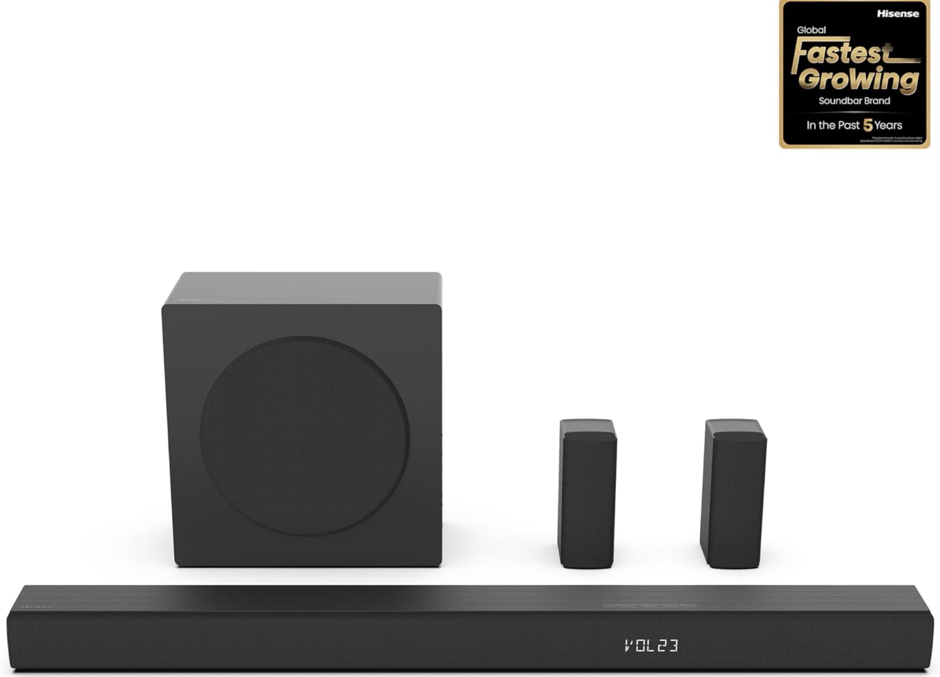 Hisense HS5100 5.1Ch Sound Bar with Wireless Subwoofer, 540W, Dolby Digital Plus, Bluetooth 5.3, EzPlay, Roku TV Ready, DTS: X, HDMI/AUX/ARC/Optical/USB (HS5100, 2024 Model) Hisense HS5100 5.1Ch Sound Bar with Wireless Subwoofer, 540W, Dolby Digital Plus, Bluetooth 5.3, EzPlay, Roku TV Ready, DTS: X, HDMI/AUX/ARC/Optical/USB (HS5100, 2024 Model)