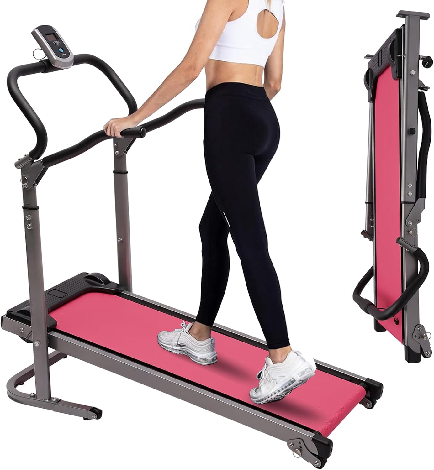 Non Electric Folding Treadmill with Incline Manual Walking Pad with LED Display for Home Office 264lbs Capacity Under Desk Jogging Running Machine Non Electric Folding Treadmill with Incline Manual Walking Pad with LED Display for Home Office 264lbs Capacity Under Desk Jogging Running Machine