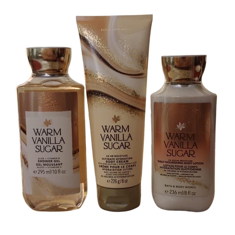 Bath & Body Works Warm Vanilla Sugar Body Set | Shower Gel, Body Lotion & Body Cream Bath & Body Works Warm Vanilla Sugar Body Set | Shower Gel, Body Lotion & Body Cream