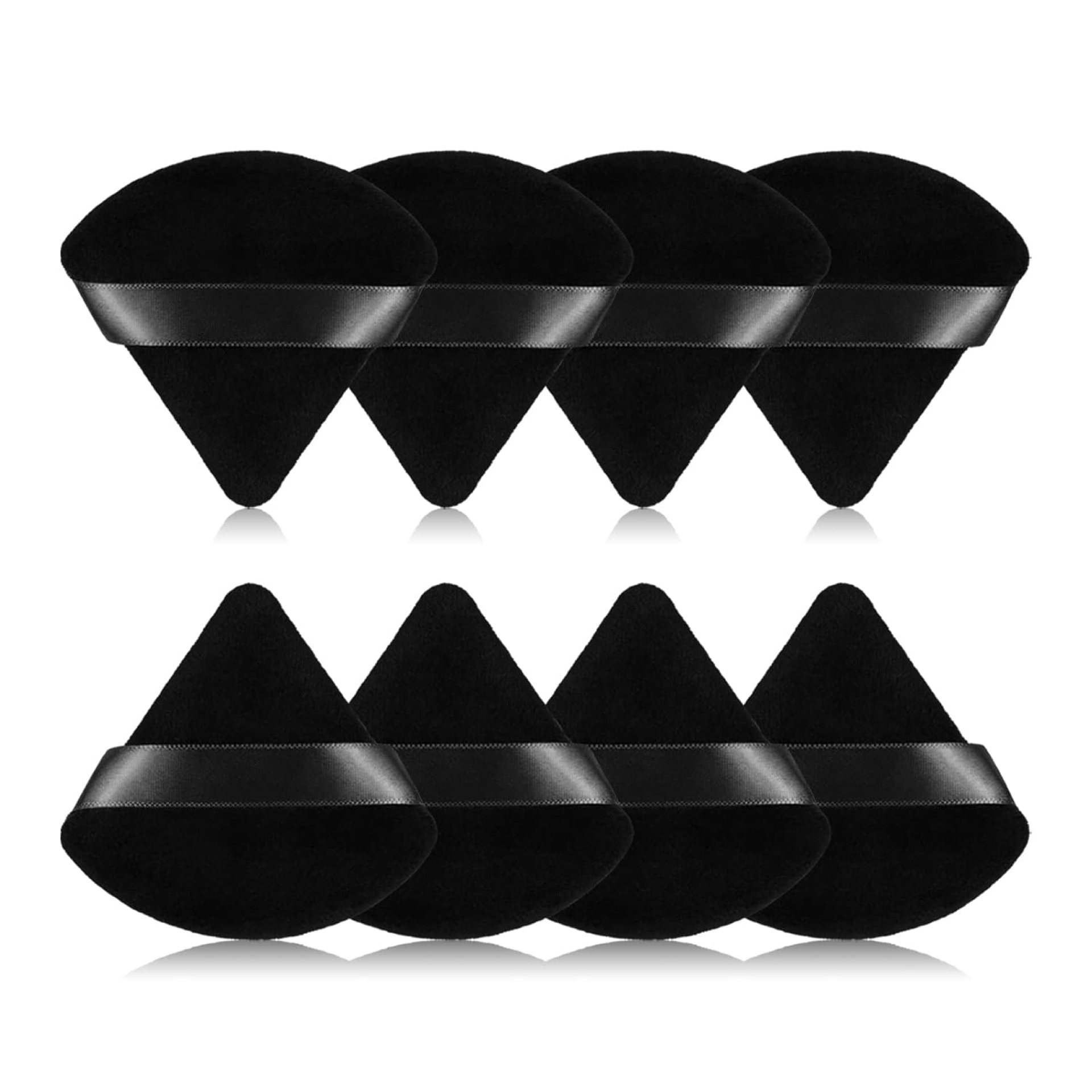 8Pcs of Triangular Powder Puff Makeup Sponges, Made of Super-soft Velvet, Designed for Contouring, Eye, and Corner, Beauty Blender Foundation Mixing Container.(Black) 8Pcs of Triangular Powder Puff Makeup Sponges, Made of Super-soft Velvet, Designed for Contouring, Eye, and Corner, Beauty Blender Foundation Mixing Container.(Black)