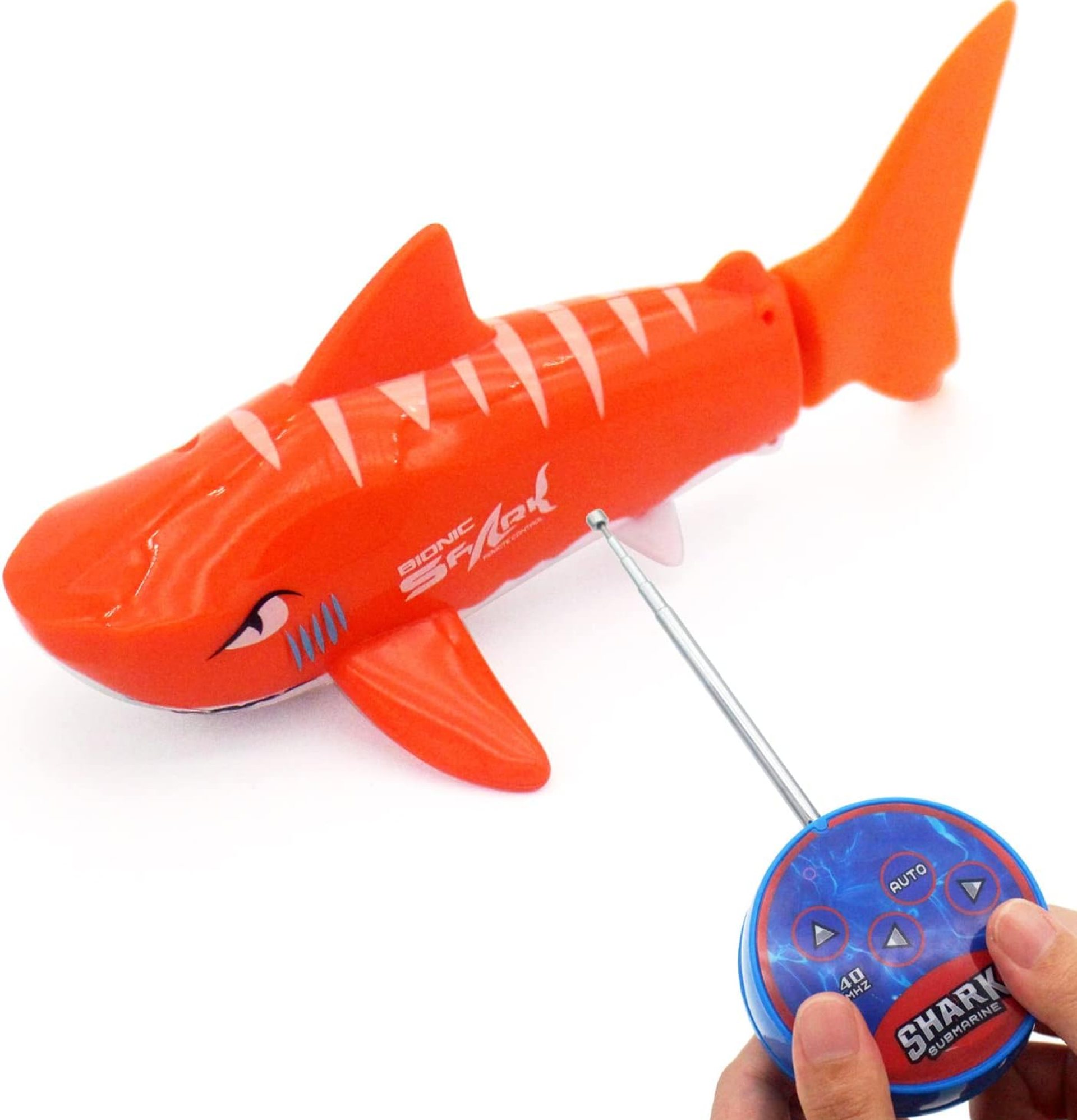 Tipmant Cute RC Shark Mini Radio Remote Control Fish Boat Submarine Electric Realistic Animal Toy for Swimming Pool Water Tank Kids Birthday Gifts (Red) Tipmant Cute RC Shark Mini Radio Remote Control Fish Boat Submarine Electric Realistic Animal Toy for Swimming Pool Water Tank Kids Birthday Gifts (Red)