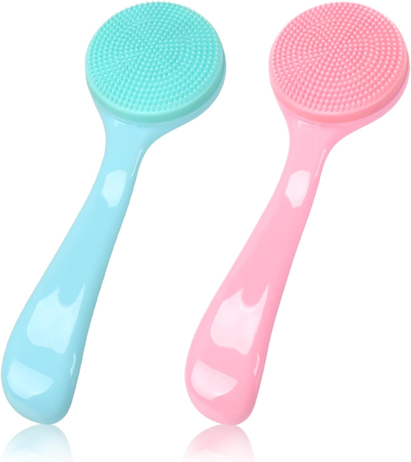 Silicone Manual Facial Cleansing Brush, NADUSEP 2 Pack Skin Friendly Soft Bristles Waterproof Face Scrubber Exfoliating Brush for Blackheads Whiteheads Makeup Residues Removal (Blue, Pink) Silicone Manual Facial Cleansing Brush, NADUSEP 2 Pack Skin Friendly Soft Bristles Waterproof Face Scrubber Exfoliating Brush for Blackheads Whiteheads Makeup Residues Removal (Blue, Pink)