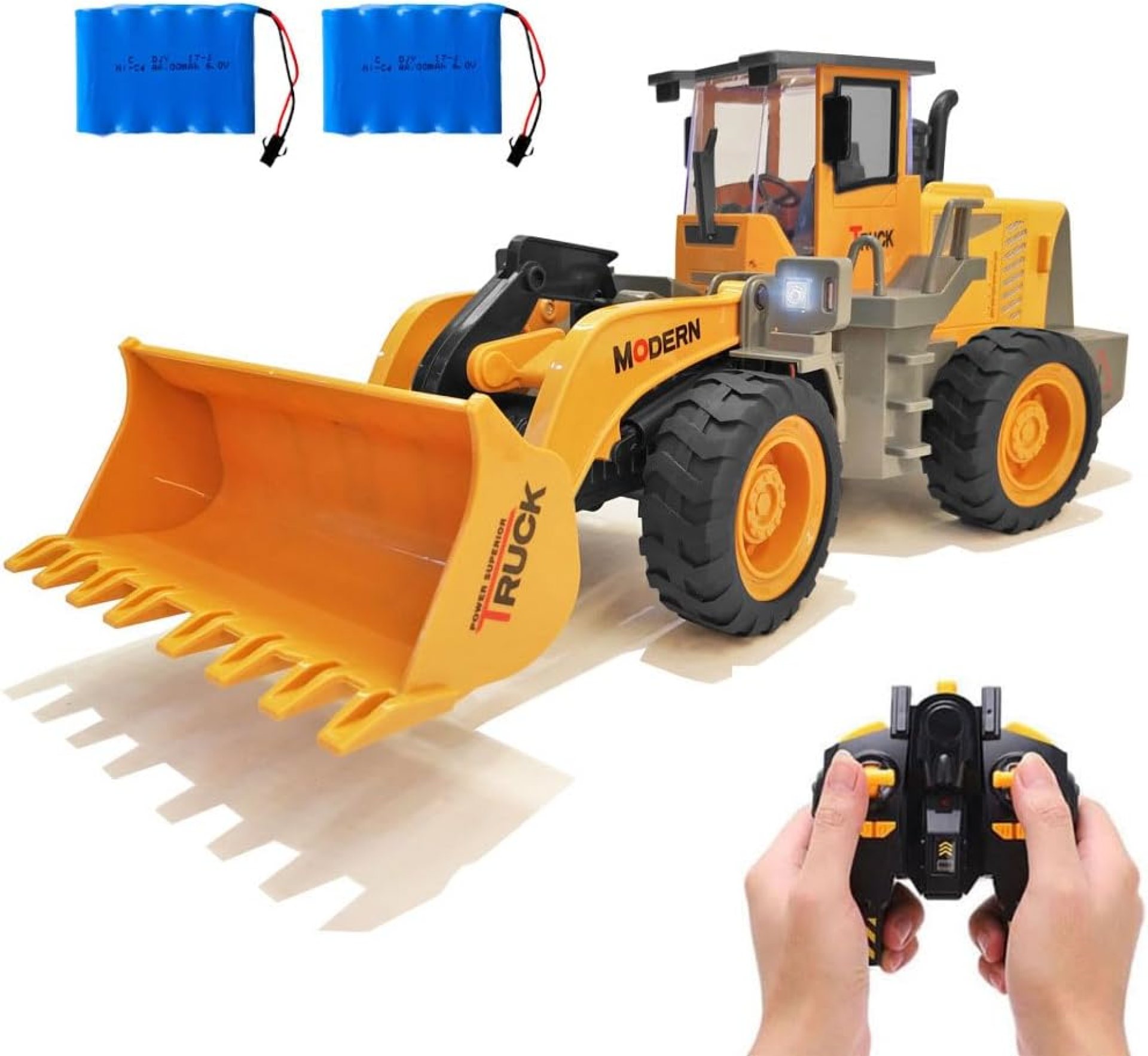 RC Wheel Loader 1/14 9CH Remote Control Construction Vehicle Tractor 2.4G Articulated Dozer Front Loader Bulldozer Crawler with Lights & Sound Engineering Truck 2 Batteries Toys for Kids 6+ RC Wheel Loader 1/14 9CH Remote Control Construction Vehicle Tractor 2.4G Articulated Dozer Front Loader Bulldozer Crawler with Lights & Sound Engineering Truck 2 Batteries Toys for Kids 6+