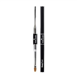 Easy Tool Professional Dual-Ended, Poly/Acrygel/Builder Gel Application Multi-Purpose Flat Painting Detail Drawing Synthetic Brush, Spatula Gel flattener-Shaping Brush, Black