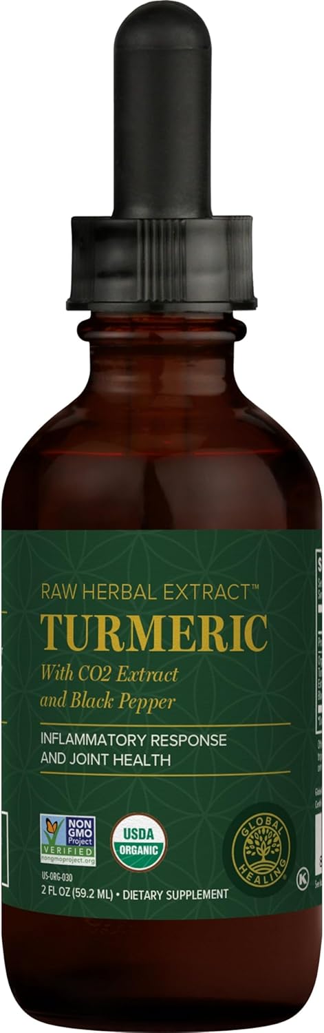 Global Healing Organic Turmeric Curcumin Supplement with Black Pepper Extract Liquid Drops to Support Joint Mobility Relief and Digestive Health Multi Turmeric Supplement- 2 Fl Oz Global Healing Organic Turmeric Curcumin Supplement with Black Pepper Extract Liquid Drops to Support Joint Mobility Relief and Digestive Health Multi Turmeric Supplement- 2 Fl Oz