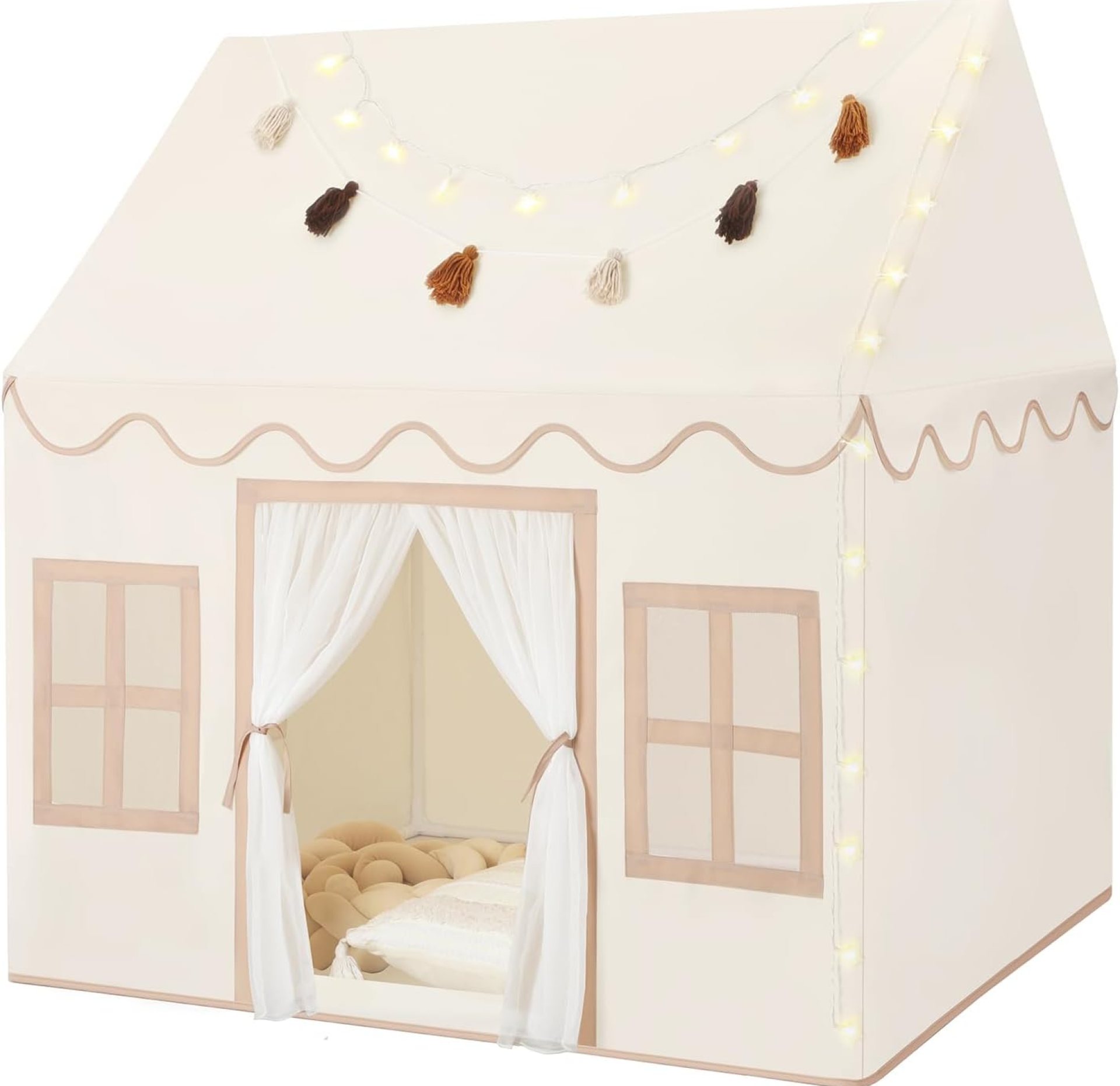 Kids Play Tent Indoor: with Mat, Tassel Garland, Star Lights – Toddler Girl Tent Indoor Playhouse for Toddlers Kids Toys for Boy Girl Birthday Gift Kids Play Tent Indoor: with Mat, Tassel Garland, Star Lights – Toddler Girl Tent Indoor Playhouse for Toddlers Kids Toys for Boy Girl Birthday Gift