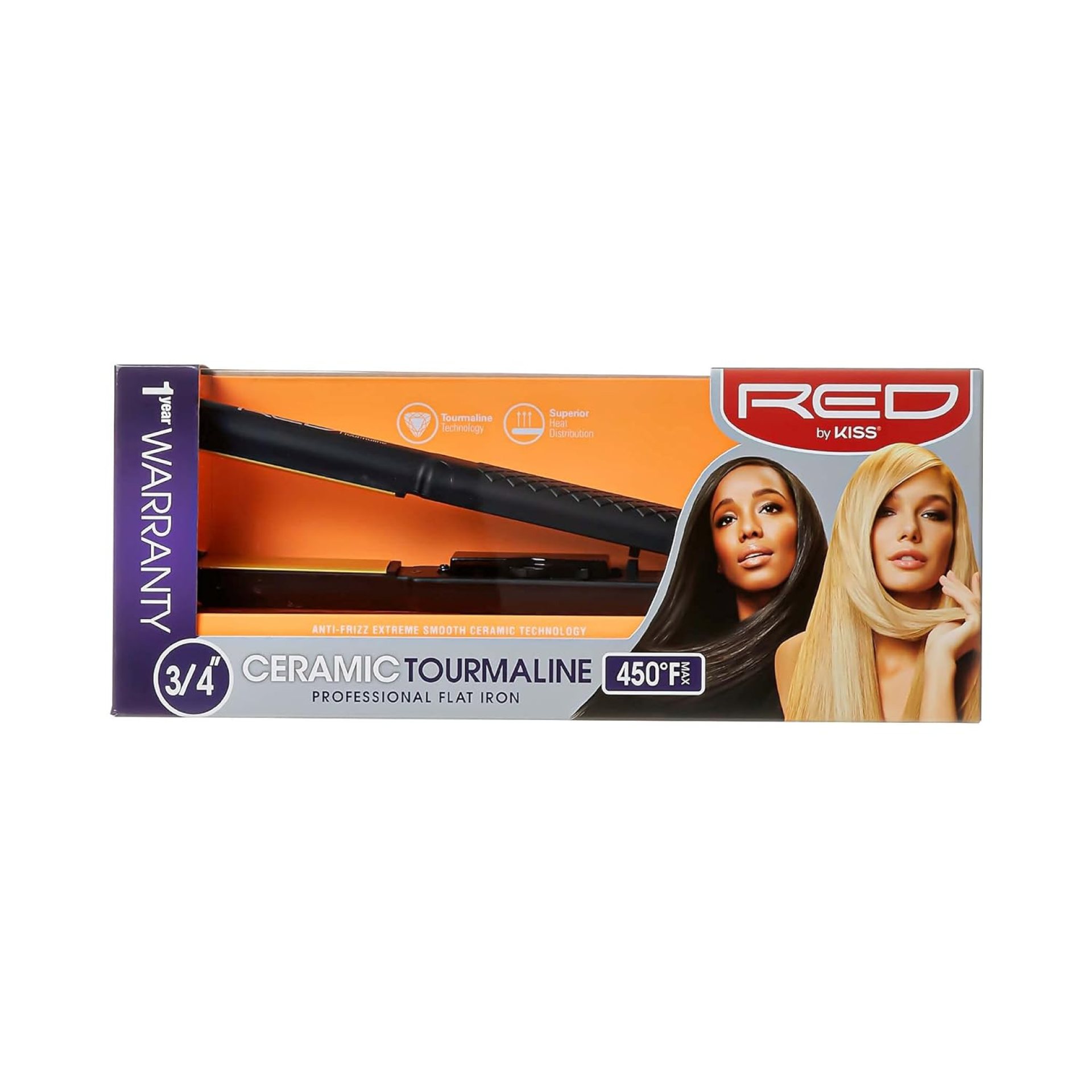 Kiss Products Red Ceramic Tourmaline Professinal Flat Iron, 0.75 Inch, 1 Pound Kiss Products Red Ceramic Tourmaline Professinal Flat Iron, 0.75 Inch, 1 Pound
