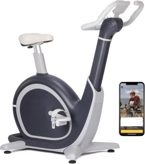 Magnetic Exercise Bike, Indoor Cycling Bike With Self-Developed App, 350 Lbs Weight Capacity & 2 In 1 LCD Monitor and Tablet Holder, Stationary Bike for Home Gym Fitness