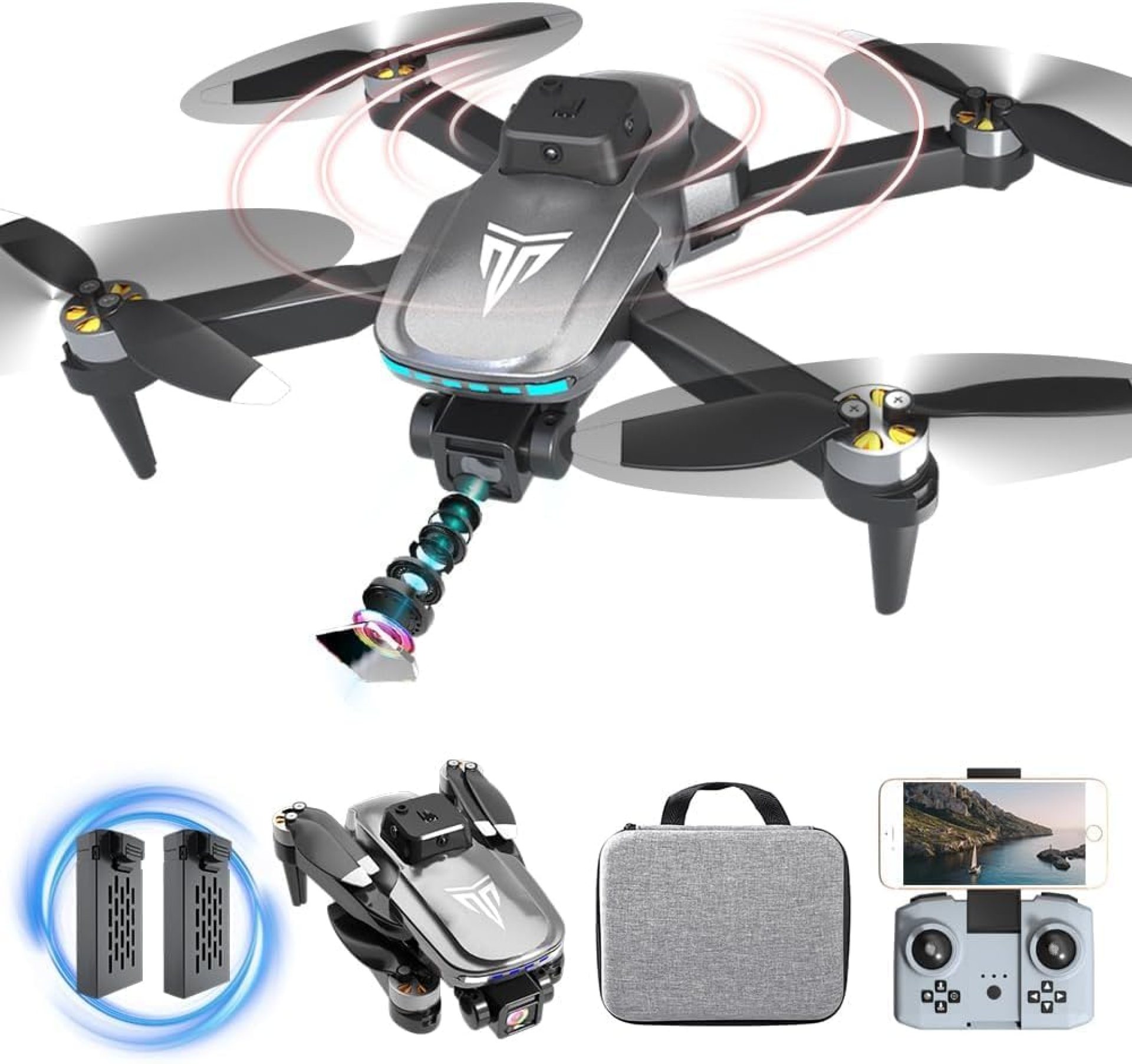 Drone, Drones with camera for adults 4k, Drones for kids 8-12, Brushless Motor, FPV Foldable Drone, Carrying Case, 40 mins Battery Life, Christmas gifts, 360° Flip, APP Control Drone, Drones with camera for adults 4k, Drones for kids 8-12, Brushless Motor, FPV Foldable Drone, Carrying Case, 40 mins Battery Life, Christmas gifts, 360° Flip, APP Control