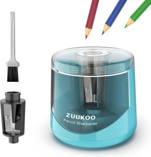 Electric Pencil Sharpeners, Battery Powered for Colored Pencils, High-Speed Operated Automatic & Manual Pencil Sharpener for Kids, Home School (blue1)