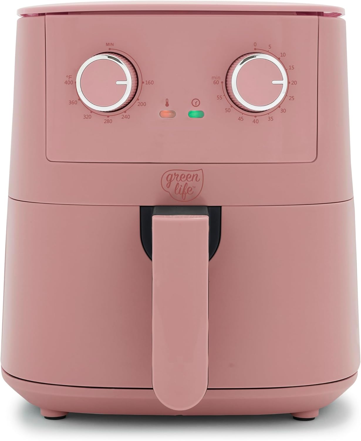 GreenLife 4.5QT Mechanical Air Fryer, PFAS-Free Ceramic Nonstick Crisper Drawer, Adjustable Temperature Timer Dial, LED Indicator, Holiday Gifting, Dishwasher Safe, Kitchen Essential, Dusty Pink GreenLife 4.5QT Mechanical Air Fryer, PFAS-Free Ceramic Nonstick Crisper Drawer, Adjustable Temperature Timer Dial, LED Indicator, Holiday Gifting, Dishwasher Safe, Kitchen Essential, Dusty Pink