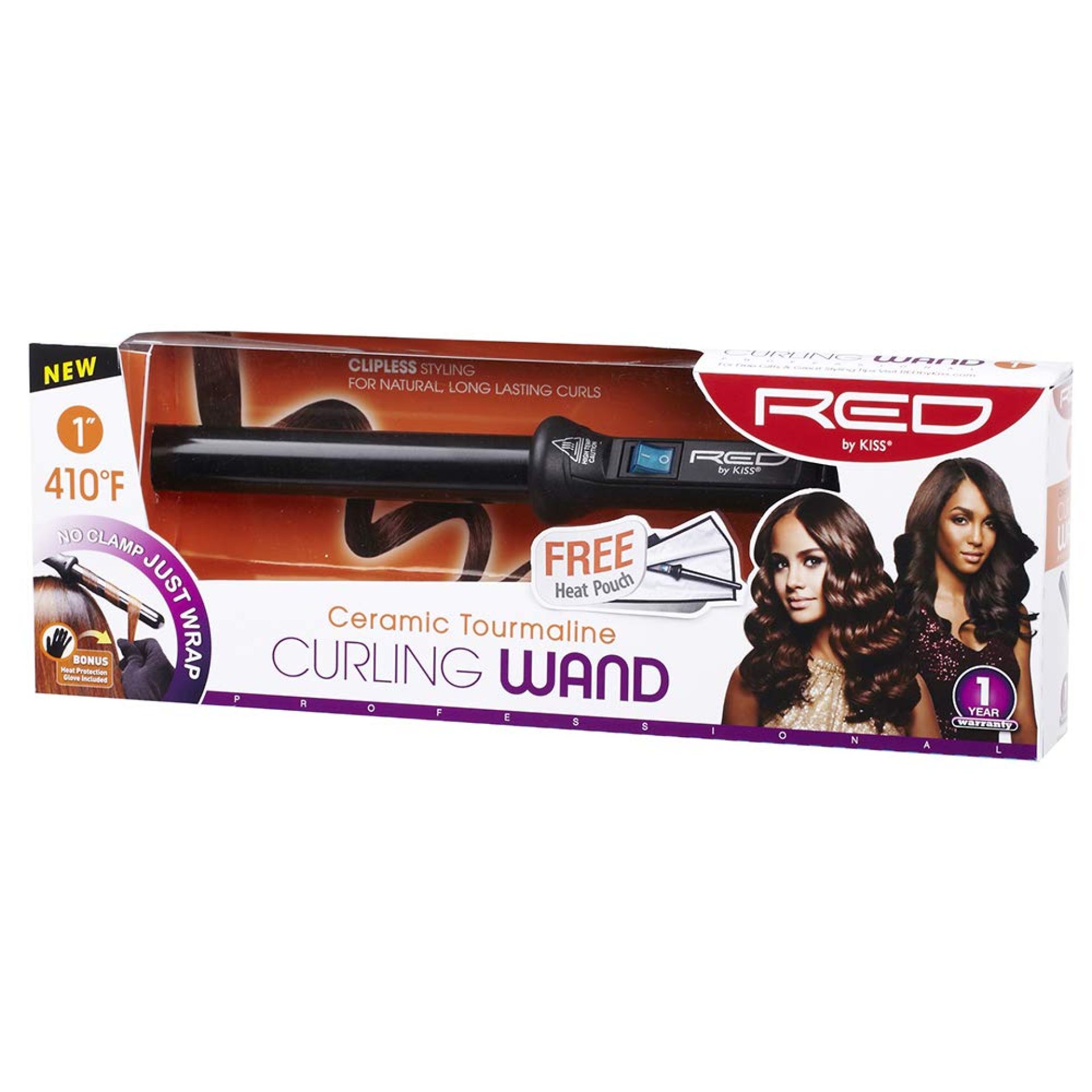 Red by Kiss Ceramic Tourmaline Curling Wand (CIW02-1″ inch) Red by Kiss Ceramic Tourmaline Curling Wand (CIW02-1″ inch)