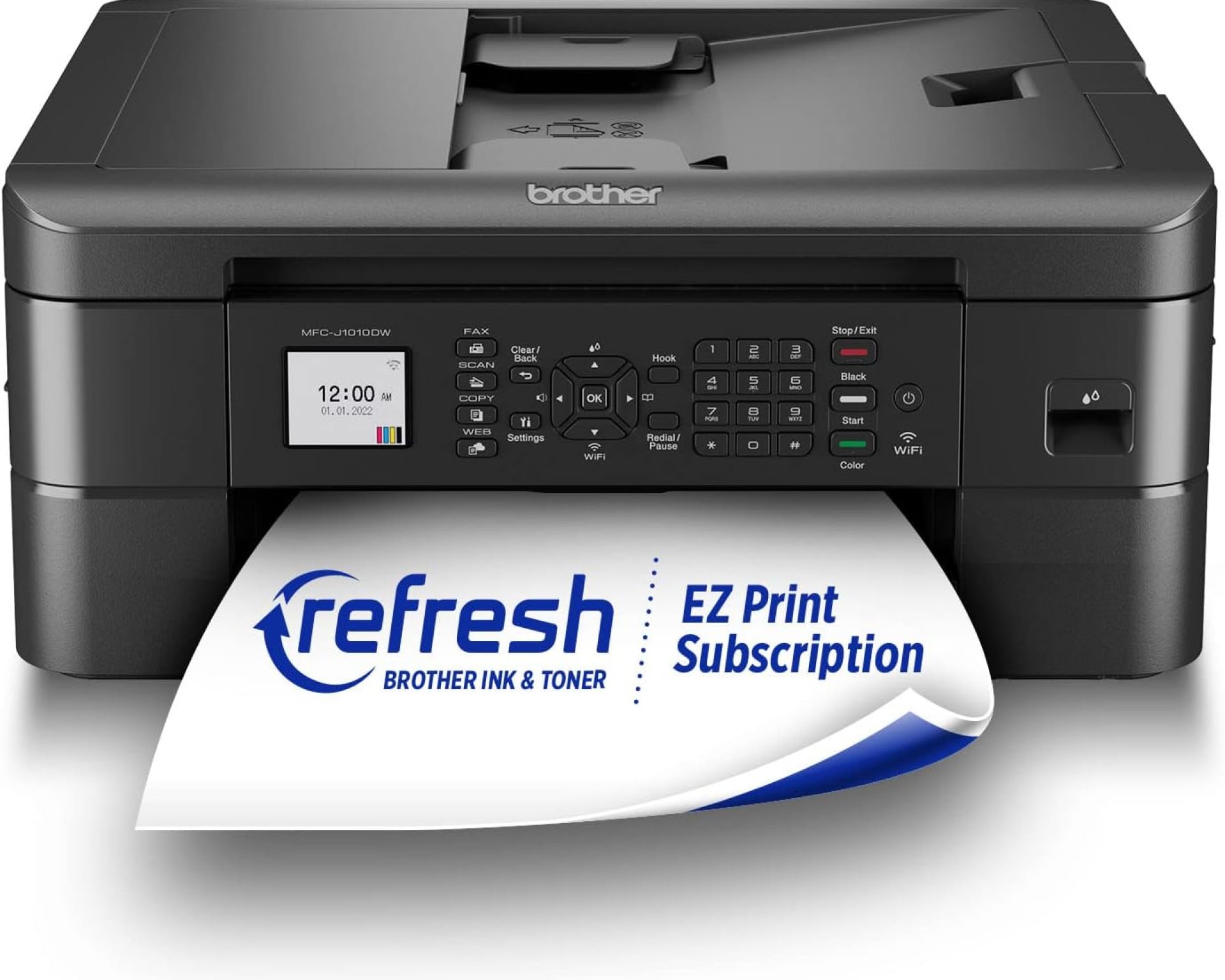 Brother MFC-J1010DW Wireless Color Inkjet All-in-One Printer with Mobile Device and Duplex Printing, Refresh Subscription and Works with Alexa Brother MFC-J1010DW Wireless Color Inkjet All-in-One Printer with Mobile Device and Duplex Printing, Refresh Subscription and Works with Alexa