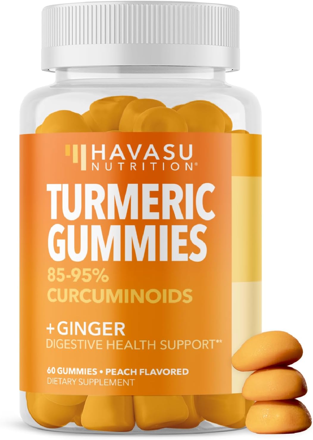 Turmeric Gummies with Ginger and 95% Curcuminoids – Digestive Health and Immune Support Supplement for Overall Wellness – 60 Count – Vegan, Non-GMO Curcumin Vitamin – Peach Flavor, 1 Month Supply Turmeric Gummies with Ginger and 95% Curcuminoids – Digestive Health and Immune Support Supplement for Overall Wellness – 60 Count – Vegan, Non-GMO Curcumin Vitamin – Peach Flavor, 1 Month Supply