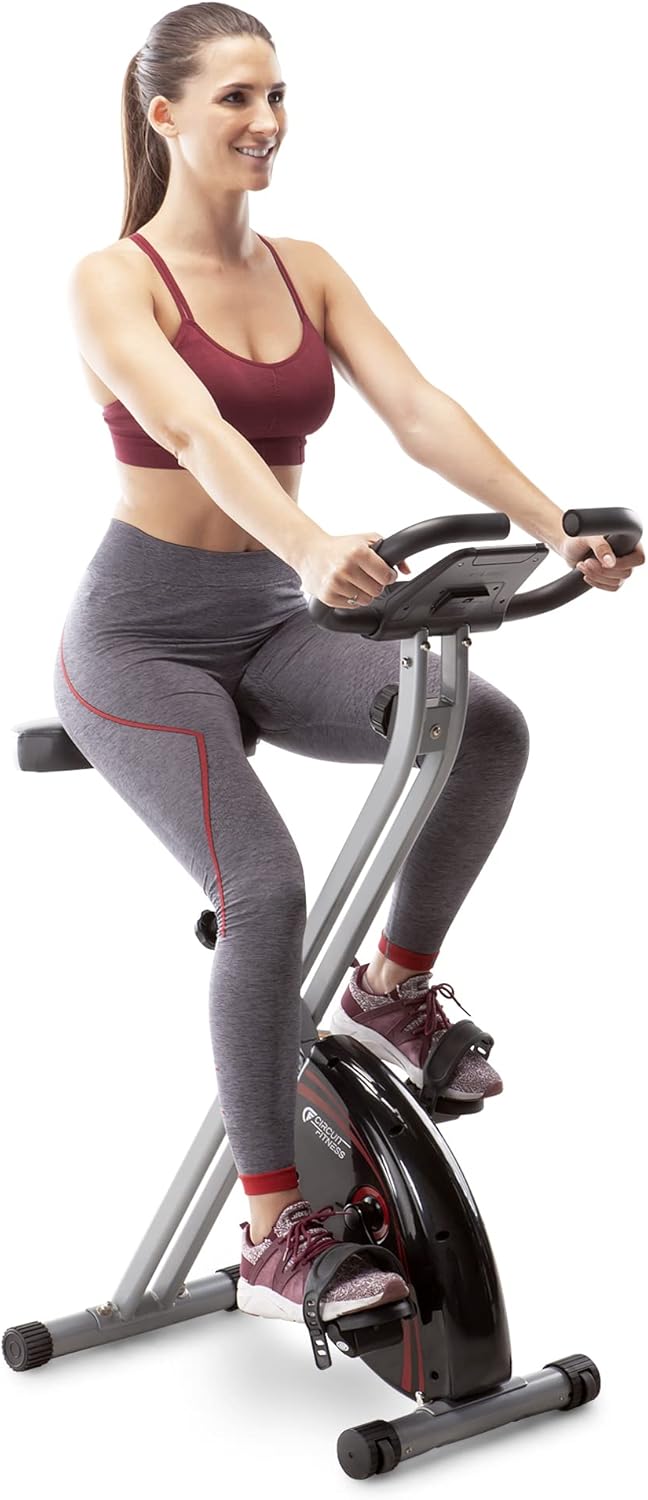 CIRCUIT FITNESS Circuit Fitness Folding Upright Exercise Bike with Adjustable Resistance 250 lb. Max. Capacity AMZ-150BK CIRCUIT FITNESS Circuit Fitness Folding Upright Exercise Bike with Adjustable Resistance 250 lb. Max. Capacity AMZ-150BK