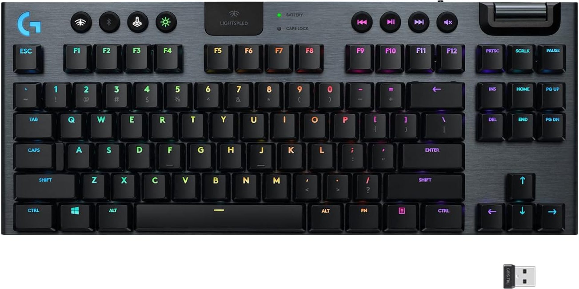 Logitech G915 TKL Tenkeyless Lightspeed Wireless RGB Mechanical Gaming Keyboard, Low Profile Switch Options, Lightsync RGB, Advanced Wireless and Bluetooth Support – Tactile Logitech G915 TKL Tenkeyless Lightspeed Wireless RGB Mechanical Gaming Keyboard, Low Profile Switch Options, Lightsync RGB, Advanced Wireless and Bluetooth Support – Tactile