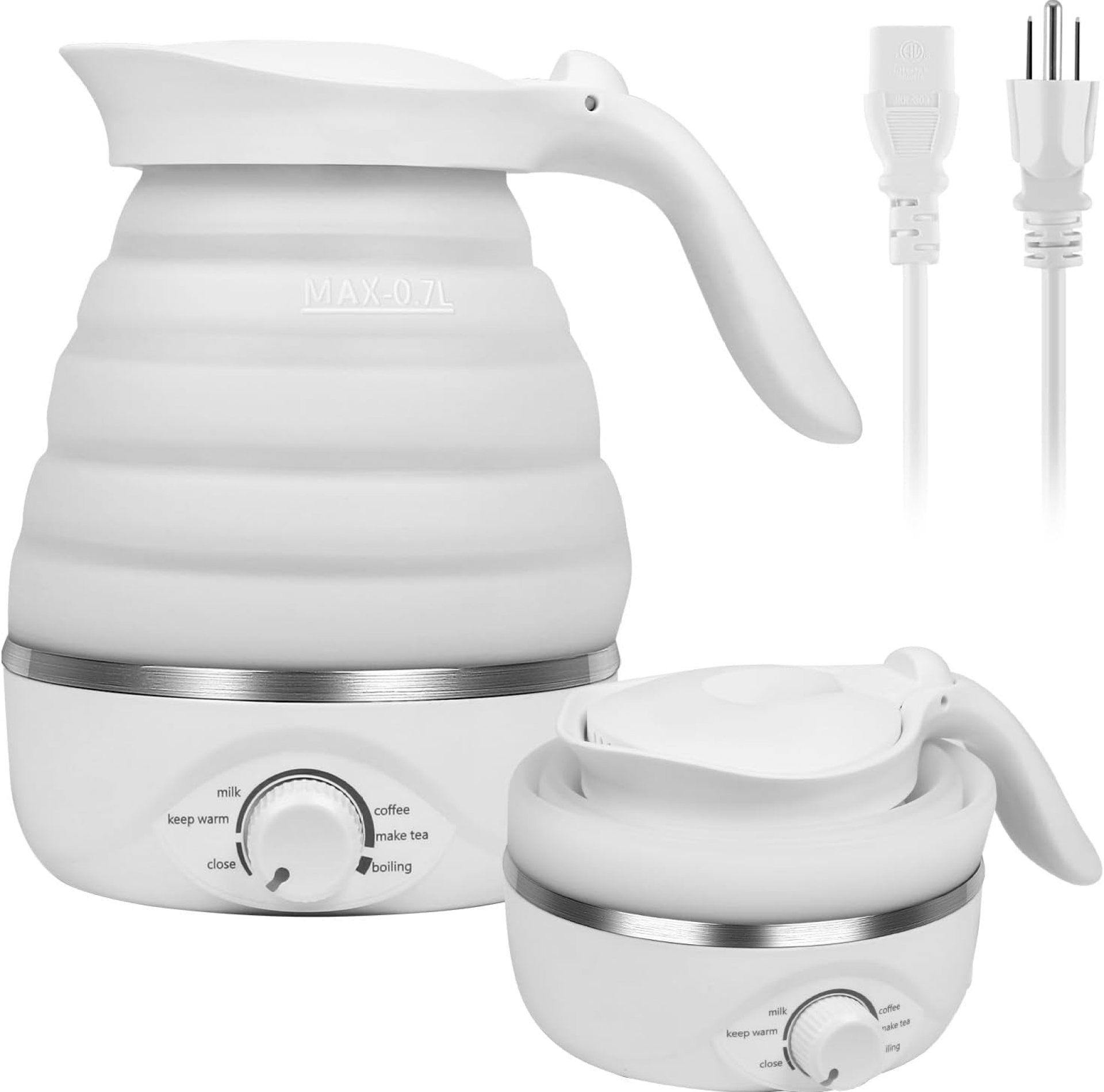 Travel Foldable Electric Kettle, Portable Travel Foldable Electric Kettle Food Grade Silicone Kettle Foldable 850W Fast Boiling Water Portable Kettle Electric, 110V 700ml (White) Travel Foldable Electric Kettle, Portable Travel Foldable Electric Kettle Food Grade Silicone Kettle Foldable 850W Fast Boiling Water Portable Kettle Electric, 110V 700ml (White)