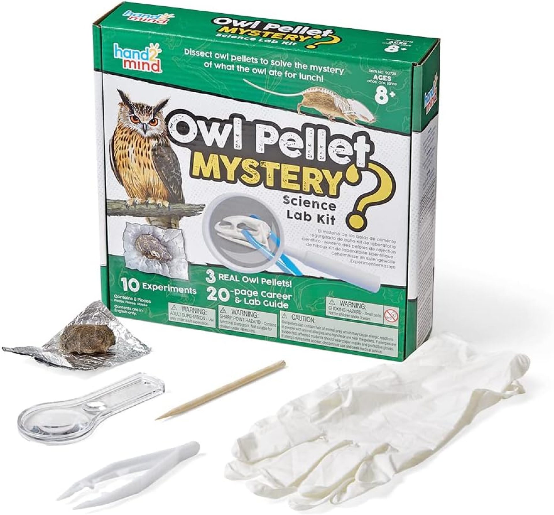 hand2mind Animal Science Kit for Kids 8-12, Kids Science Kit with Fact-Filled Guide, Learn About Animal Biology and Dissect Owl Pellets, STEM Toys, 10 Science Experiments hand2mind Animal Science Kit for Kids 8-12, Kids Science Kit with Fact-Filled Guide, Learn About Animal Biology and Dissect Owl Pellets, STEM Toys, 10 Science Experiments