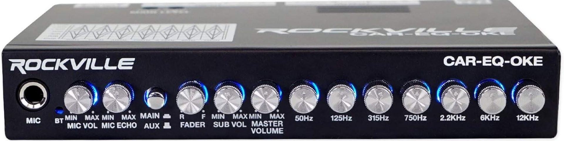 Rockville CAR-EQ-Oke 7-Band Car Audio Equalizer, Bluetooth, Mic Input, Karaoke Echo, Subwoofer Control, Perfect for Car Audio Enthusiasts and Tailgating Rockville CAR-EQ-Oke 7-Band Car Audio Equalizer, Bluetooth, Mic Input, Karaoke Echo, Subwoofer Control, Perfect for Car Audio Enthusiasts and Tailgating