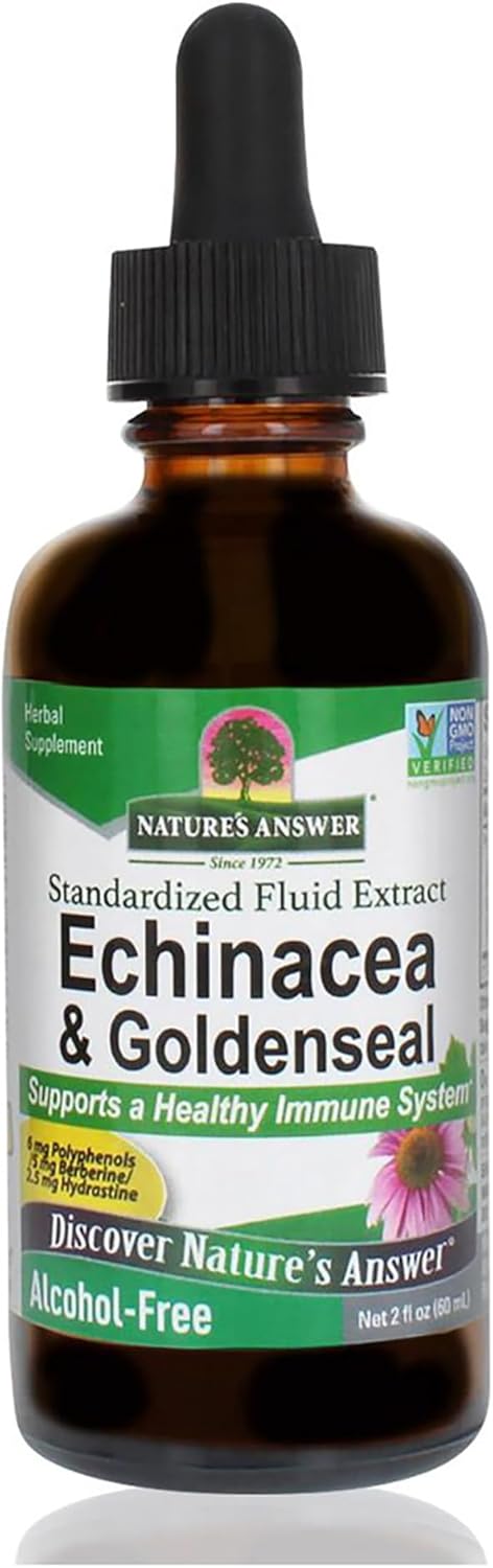 Nature’s Answer Enchinacea & Goldseal | Supports a Healthy Immune System | Super Concentrated Pure Extract | Alcohol-Free, Gluten-Free, Vegan & Kosher Certified 2oz Nature’s Answer Enchinacea & Goldseal | Supports a Healthy Immune System | Super Concentrated Pure Extract | Alcohol-Free, Gluten-Free, Vegan & Kosher Certified 2oz