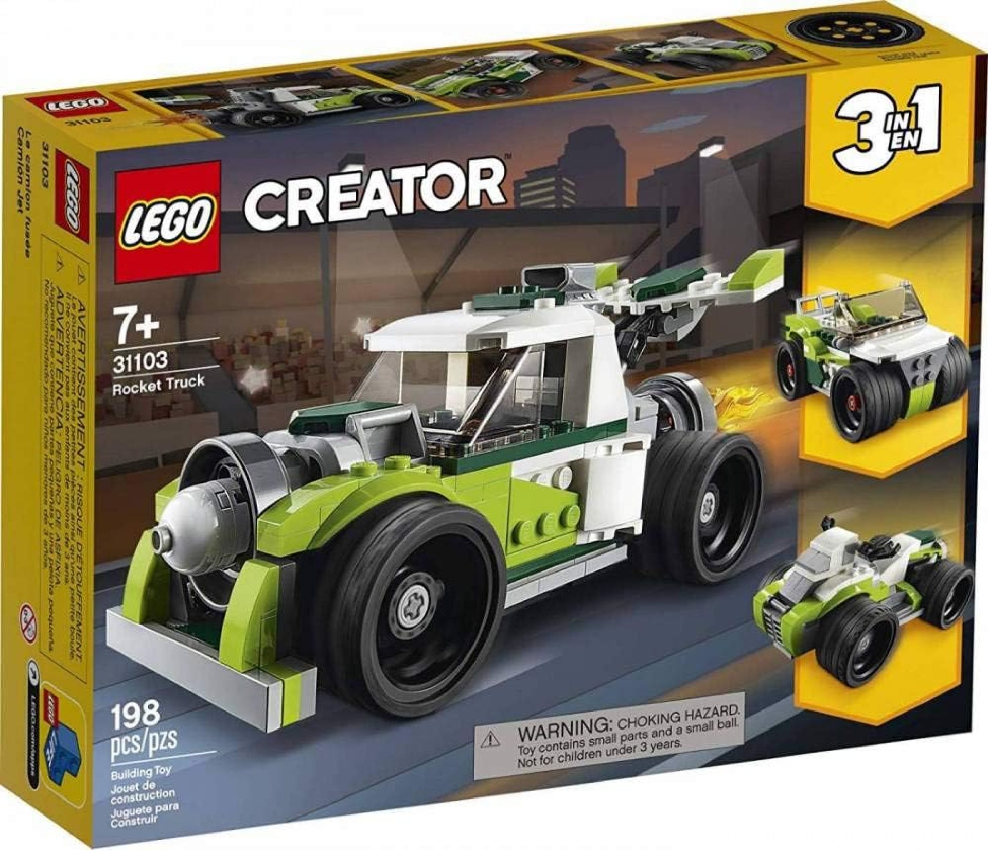 LEGO Creator 3in1 Rocket Truck 31103 Building Kit, Cool Buildable Toy for Kids, New 2020 (198 Pieces) LEGO Creator 3in1 Rocket Truck 31103 Building Kit, Cool Buildable Toy for Kids, New 2020 (198 Pieces)