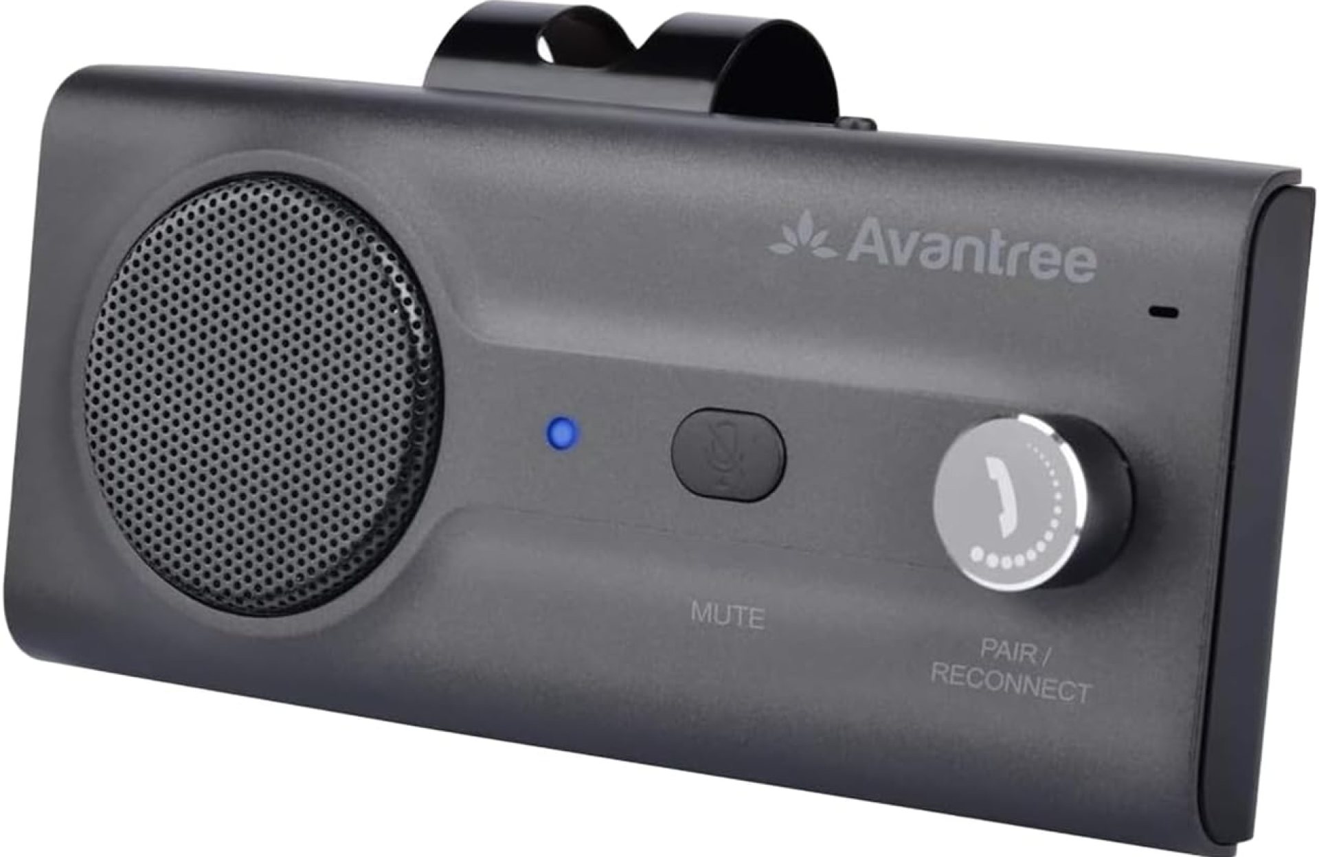 Avantree CK11 Hands Free Bluetooth 5.0 Car Kits, 3W Loud Speakerphone, Support Siri Assistant & Motion Auto On Off, Volume Knob, Wireless in Car Handsfree Speaker with Visor Clip – Titannium Avantree CK11 Hands Free Bluetooth 5.0 Car Kits, 3W Loud Speakerphone, Support Siri Assistant & Motion Auto On Off, Volume Knob, Wireless in Car Handsfree Speaker with Visor Clip – Titannium