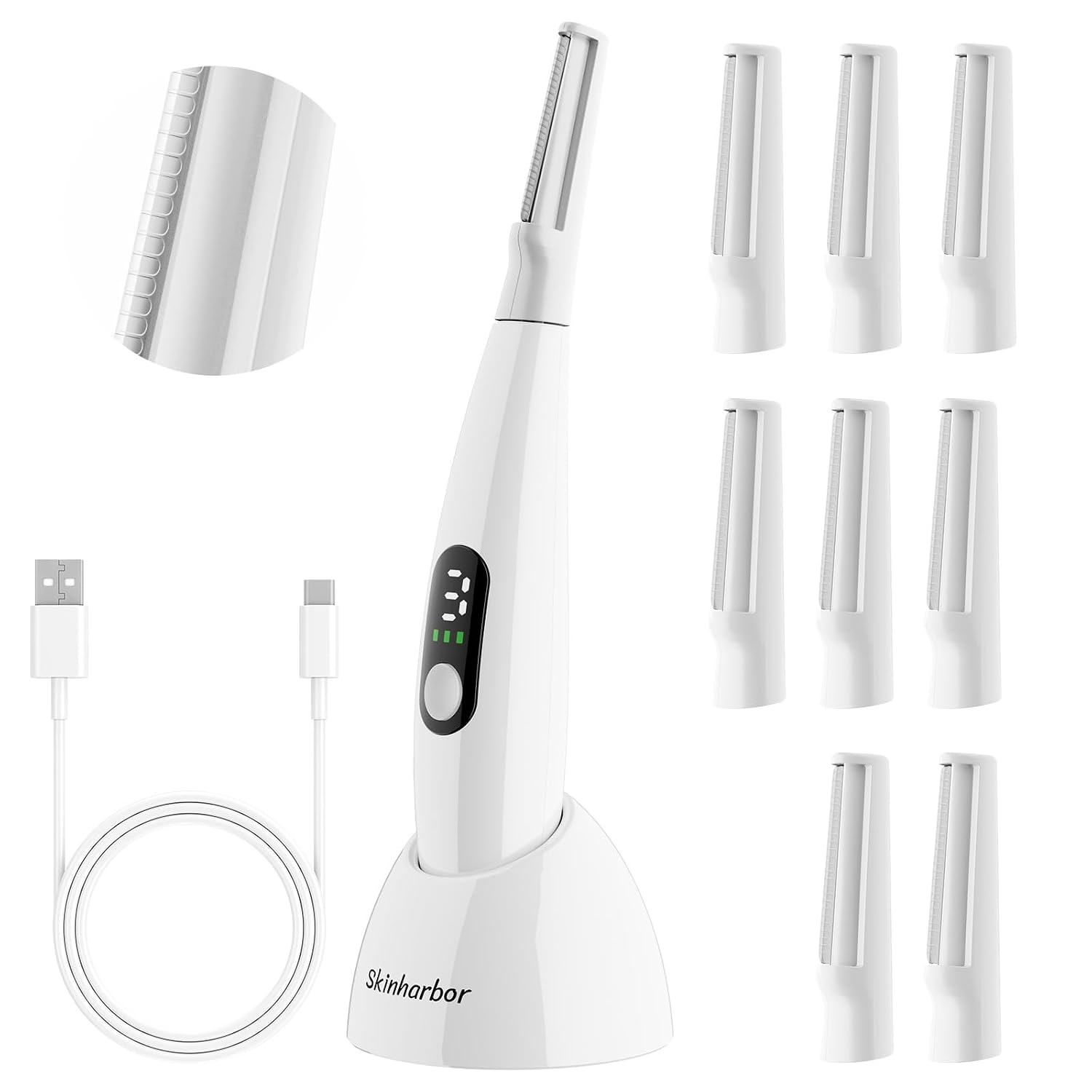 Sonic Dermaplane Razor for Women Face,Women’S Facial Exfoliation & Peach Fuzz Hair Removal System,Anti-Aging–3 Speeds–8 Dermaplaning Blades–Rechargeable,Sonic Dermaplaning Tool Sonic Dermaplane Razor for Women Face,Women’S Facial Exfoliation & Peach Fuzz Hair Removal System,Anti-Aging–3 Speeds–8 Dermaplaning Blades–Rechargeable,Sonic Dermaplaning Tool