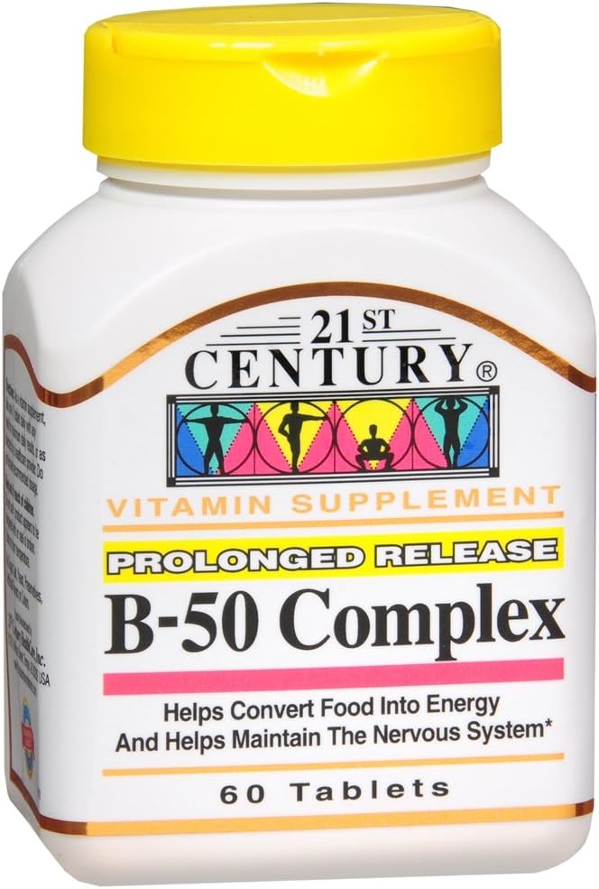 21st Century B 50 Complex Prolonged Release Tablets, 60 Count (Pack of 1) 21st Century B 50 Complex Prolonged Release Tablets, 60 Count (Pack of 1)