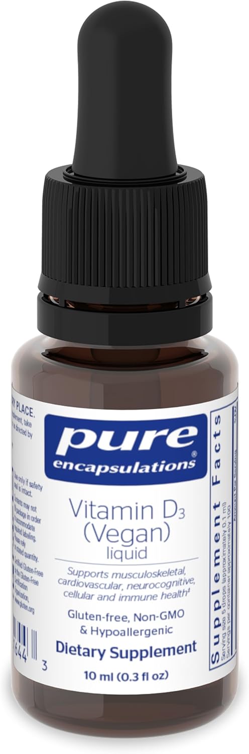 Pure Encapsulations Vitamin D3 (Vegan) Liquid | Hypoallergenic Support for Bone, Breast, Cardiovascular, Colon and Immune Health* | 0.3 fl. oz. Pure Encapsulations Vitamin D3 (Vegan) Liquid | Hypoallergenic Support for Bone, Breast, Cardiovascular, Colon and Immune Health* | 0.3 fl. oz.
