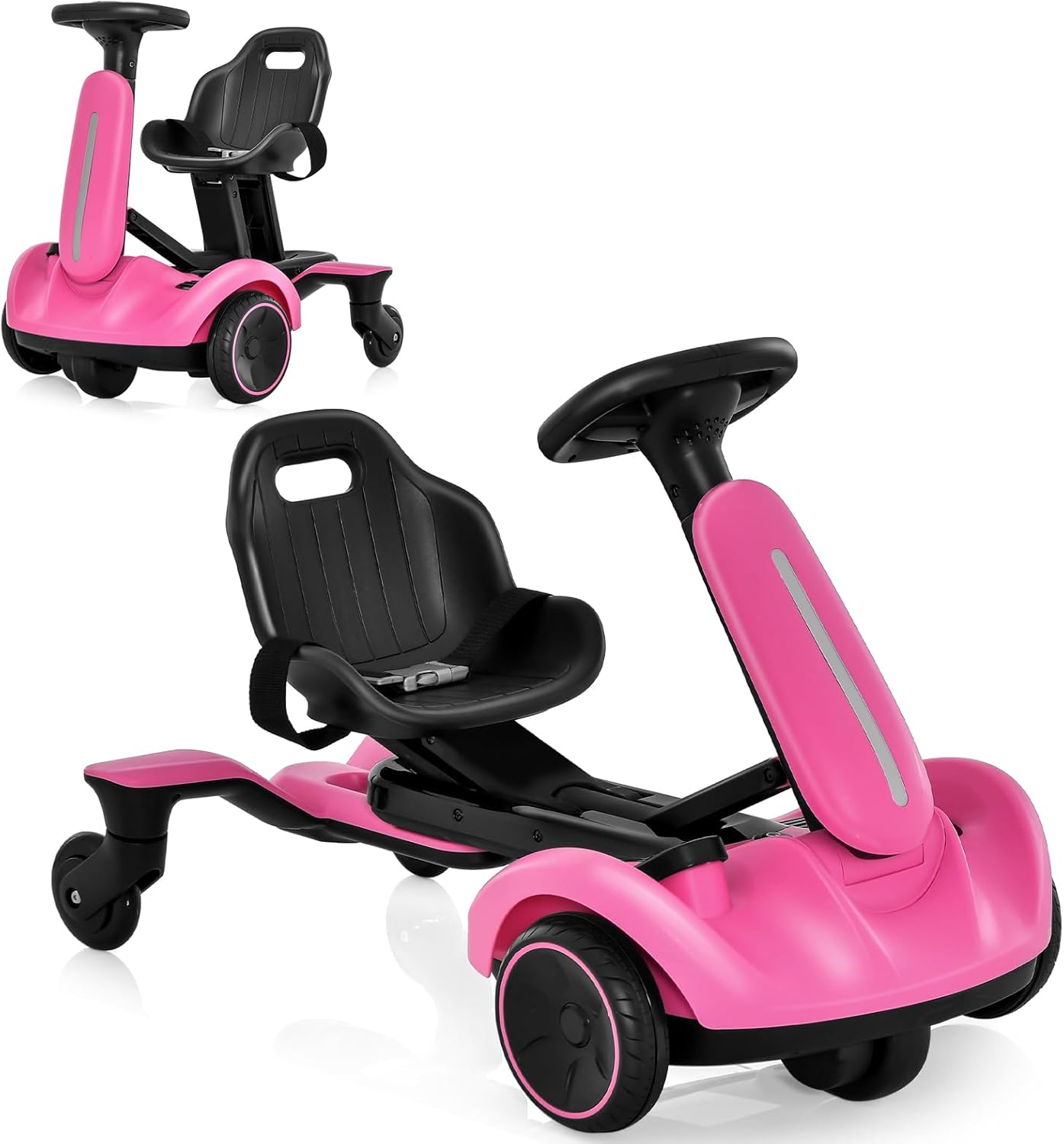 Costzon Ride on Drift Car, 6V Electric Ride-On Toy W/360-Degree Spin, 2-Position Adjustable Seat Up & Down/Front to Back, 2.6-3 MPH Max Speed, Horn & Engine, Drifting Go Kart for Kids 3+ (Pink) Costzon Ride on Drift Car, 6V Electric Ride-On Toy W/360-Degree Spin, 2-Position Adjustable Seat Up & Down/Front to Back, 2.6-3 MPH Max Speed, Horn & Engine, Drifting Go Kart for Kids 3+ (Pink)