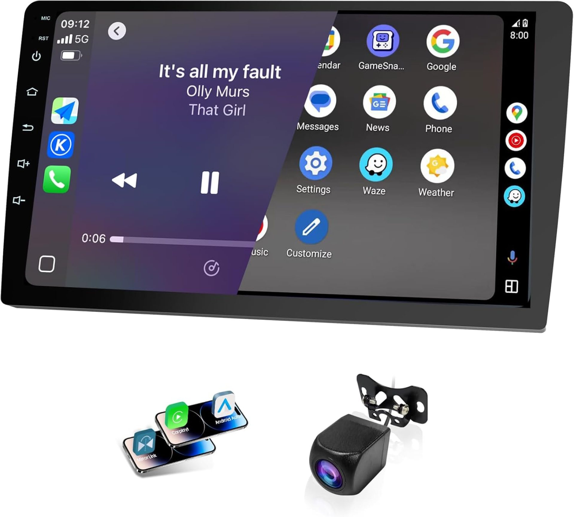 10.1 Inch Carplay Screen for Car,with Apple CarPlay and Android Auto,HD Touch Screen Car Stereo with Mirror Link, Bluetooth 5.0, Backup Camera, AUX,FM Transmitter Suitable for Most Vehicles 10.1 Inch Carplay Screen for Car,with Apple CarPlay and Android Auto,HD Touch Screen Car Stereo with Mirror Link, Bluetooth 5.0, Backup Camera, AUX,FM Transmitter Suitable for Most Vehicles