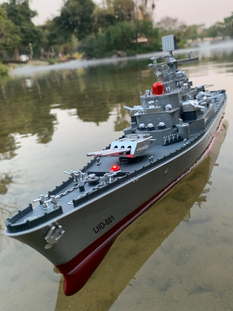23.6″ Inch Remote Controlled Warship Battleship10km/h 4WD 2.4G RC Controlled Ship 1:390 Scale On Water Lakes Pools Exhibits Models 23.6″ Inch Remote Controlled Warship Battleship10km/h 4WD 2.4G RC Controlled Ship 1:390 Scale On Water Lakes Pools Exhibits Models