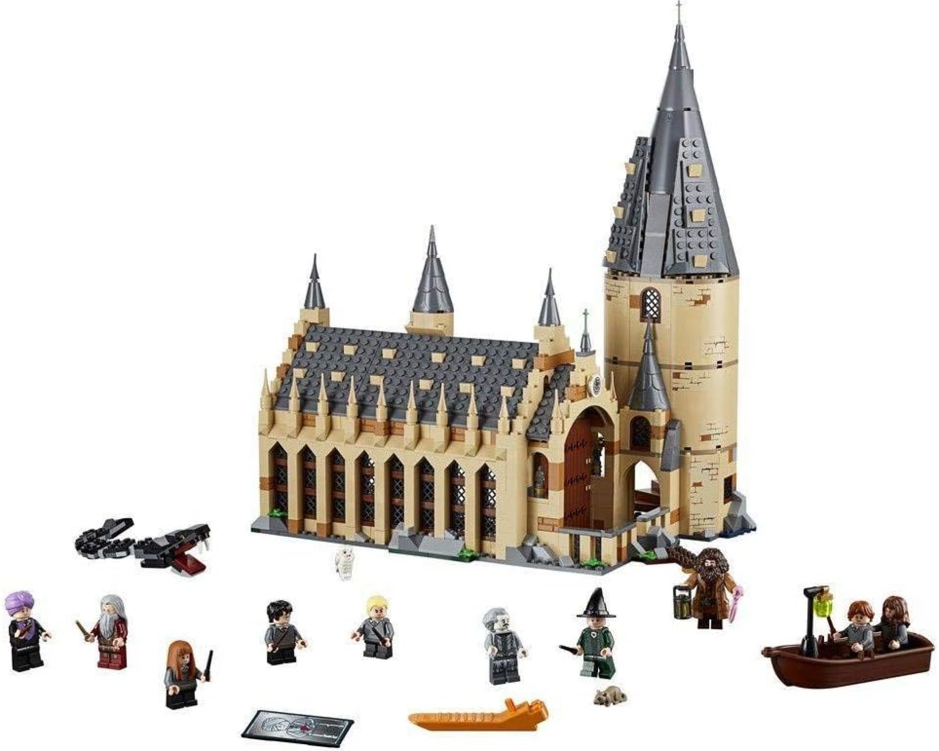 LEGO Harry Potter Hogwarts Great Hall 75954 Building Kit and Magic Castle Toy, Fantasy Creatures, Hermione Granger, Draco Malfoy and Hagrid (878 Pieces) LEGO Harry Potter Hogwarts Great Hall 75954 Building Kit and Magic Castle Toy, Fantasy Creatures, Hermione Granger, Draco Malfoy and Hagrid (878 Pieces)