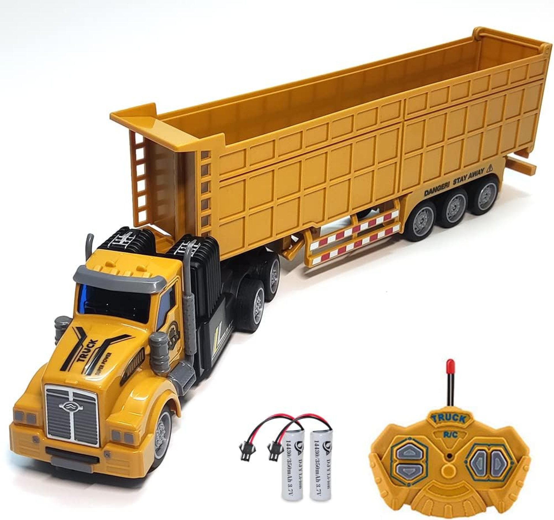 RC Dump Truck with Trailer – 14″ 1:48 Mini Semi Truck Toy with 2 Rechargeable Batteries, Remote Control Car Construction Vehicles with Lights, Engineering Tractor Toy for 3 4 5 Years Kids Boys Girls RC Dump Truck with Trailer – 14″ 1:48 Mini Semi Truck Toy with 2 Rechargeable Batteries, Remote Control Car Construction Vehicles with Lights, Engineering Tractor Toy for 3 4 5 Years Kids Boys Girls