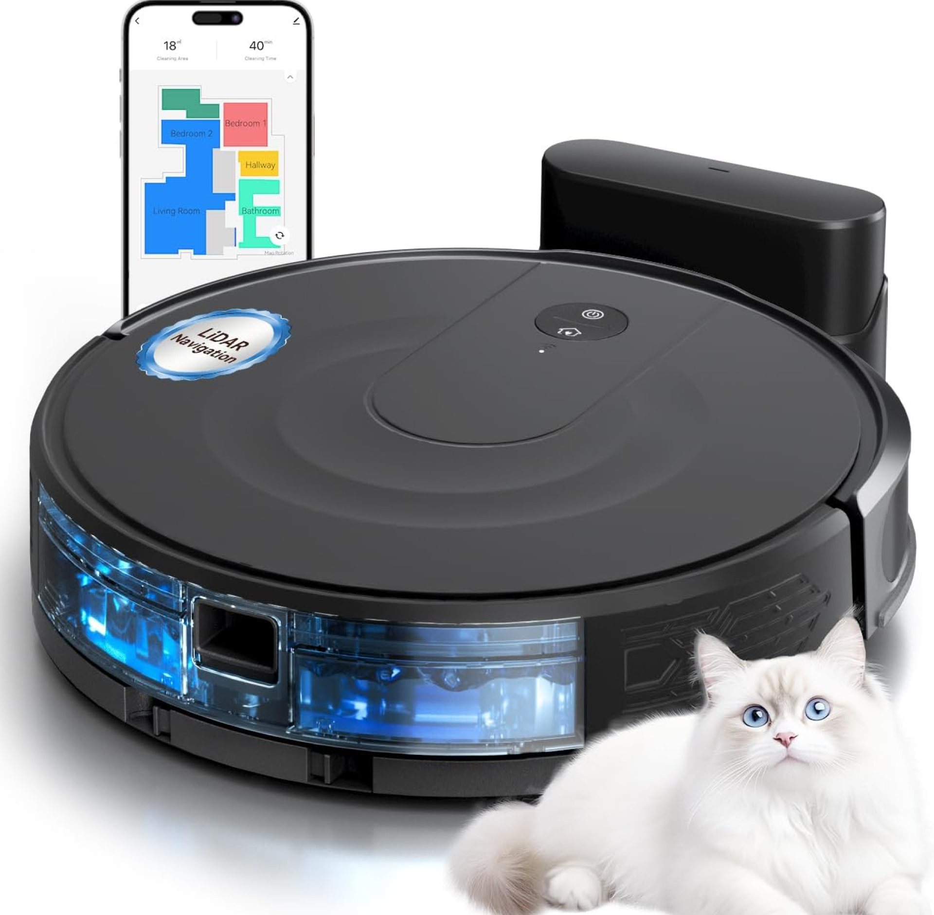 Robot Vacuum and Mop Combo, LiDAR Navigation with Ultra Slim Design, Smart Mapping Robotic Vacuum Cleaner, 9000Pa Suction, Customizable Cleaning for Pet Hair, Carpets, and Hard Floors Robot Vacuum and Mop Combo, LiDAR Navigation with Ultra Slim Design, Smart Mapping Robotic Vacuum Cleaner, 9000Pa Suction, Customizable Cleaning for Pet Hair, Carpets, and Hard Floors