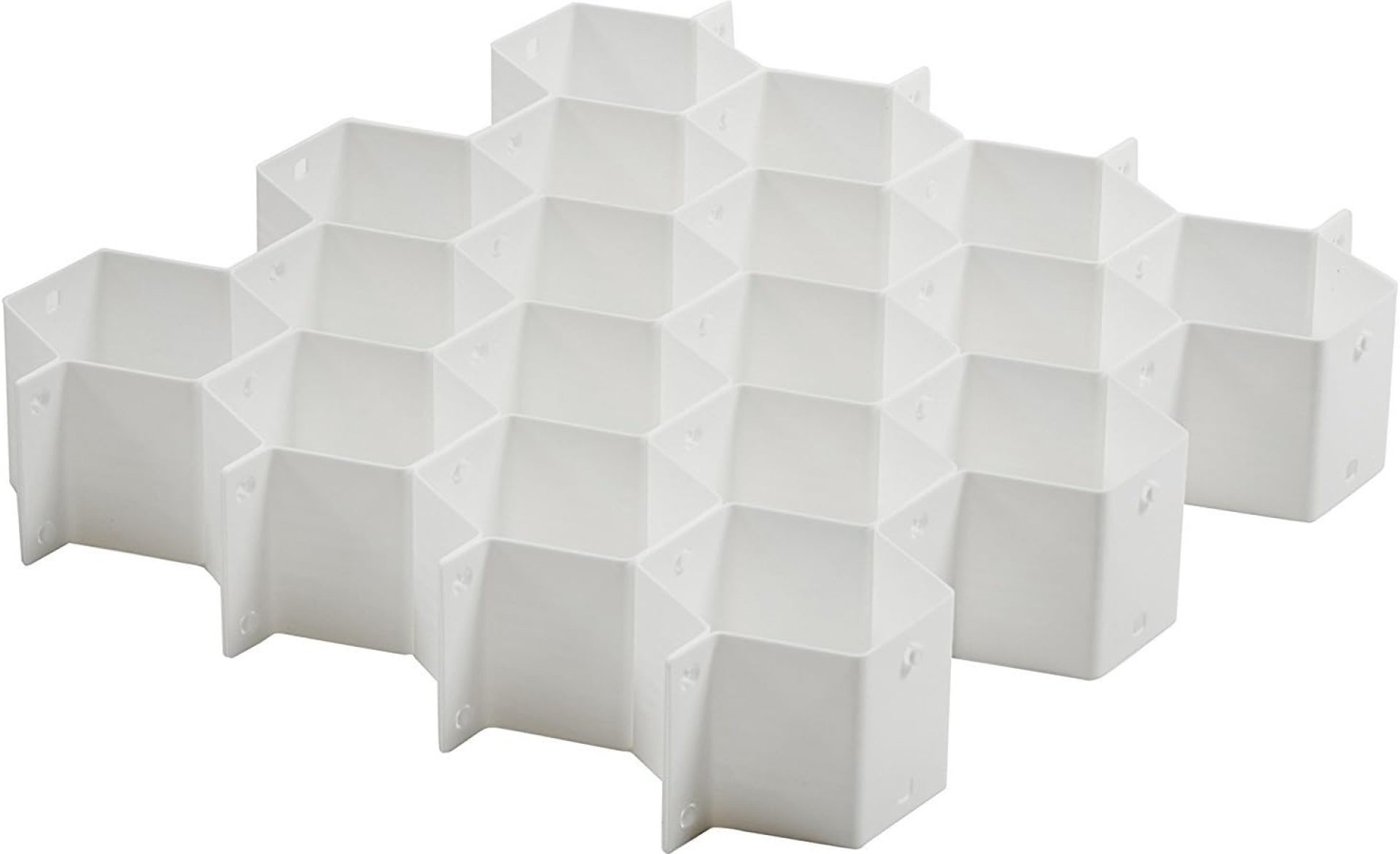 Whitmor Honeycomb Drawer Organizer – White – Set of 3 Whitmor Honeycomb Drawer Organizer – White – Set of 3