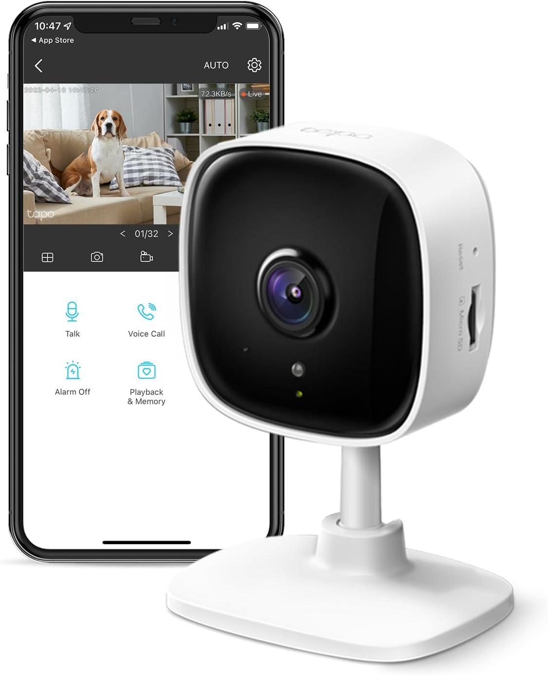TP-Link Tapo 1080P Indoor Security Camera for Baby Monitor, Dog Camera w/Motion Detection, 2-Way Audio Siren, Night Vision, Cloud & SD Card Storage, Works w/Alexa & Google Home (Tapo C100) TP-Link Tapo 1080P Indoor Security Camera for Baby Monitor, Dog Camera w/Motion Detection, 2-Way Audio Siren, Night Vision, Cloud & SD Card Storage, Works w/Alexa & Google Home (Tapo C100)