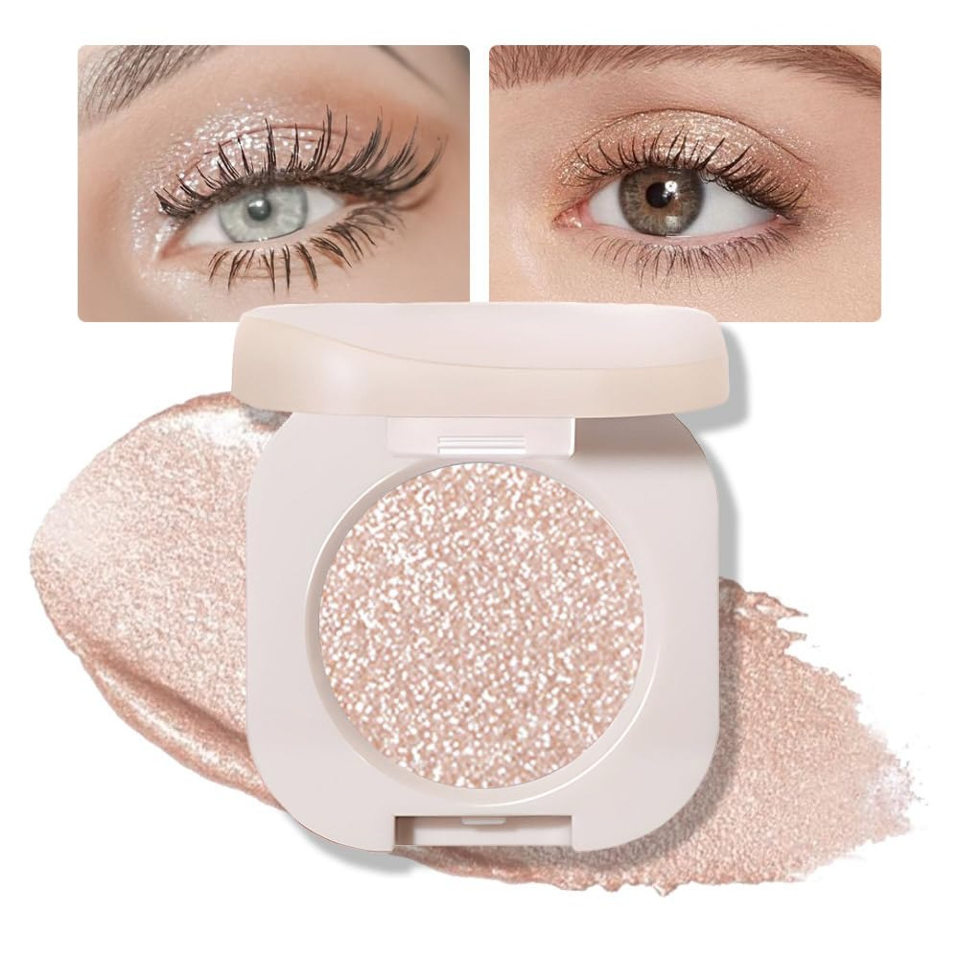 Glitter Shimmer Sparkle Eye Shadow Palette Makeup for Women, Pearl White Silver Glitter Shimmer Metallic Holographic Iridescent Cream Iridescent Single Monochrome Eyeshadow Makeup, 11 Glitter Shimmer Sparkle Eye Shadow Palette Makeup for Women, Pearl White Silver Glitter Shimmer Metallic Holographic Iridescent Cream Iridescent Single Monochrome Eyeshadow Makeup, 11