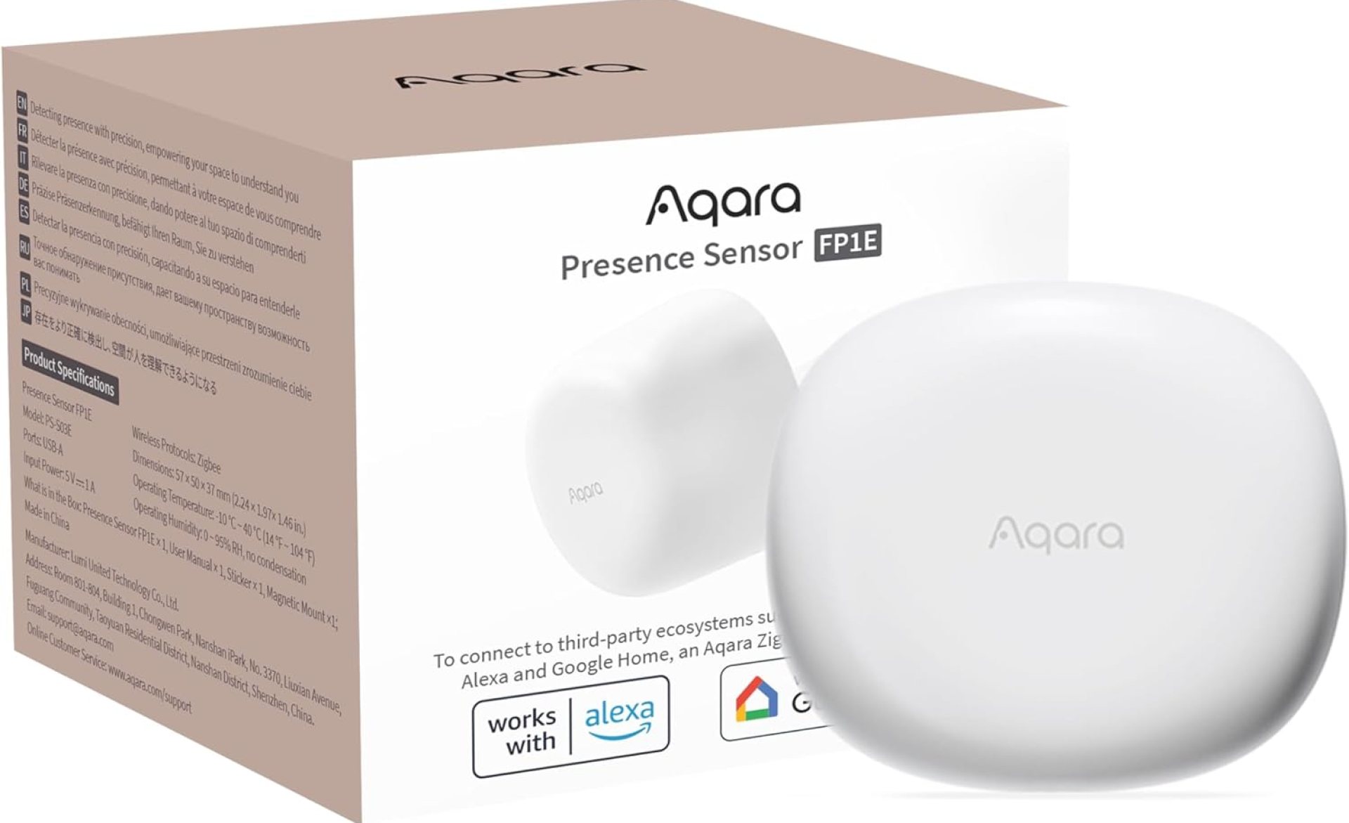 Aqara Zigbee Presence Sensor FP1E, mmWave Radar Wired Motion Sensor, AI Spatial Learning, Supports HomeKit, Alexa, Google Home, SmartThings, Matter Over Bridge, Requires Aqara Zigbee 3.0 Hub Aqara Zigbee Presence Sensor FP1E, mmWave Radar Wired Motion Sensor, AI Spatial Learning, Supports HomeKit, Alexa, Google Home, SmartThings, Matter Over Bridge, Requires Aqara Zigbee 3.0 Hub