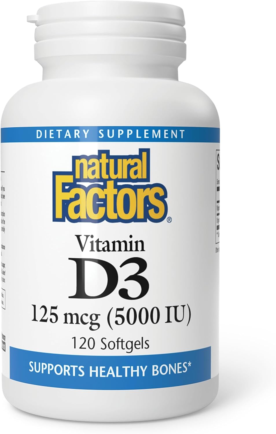 Natural Factors – Vitamin D3 5000 IU, Supports Healthy Bones, 120 Soft Gels Natural Factors – Vitamin D3 5000 IU, Supports Healthy Bones, 120 Soft Gels