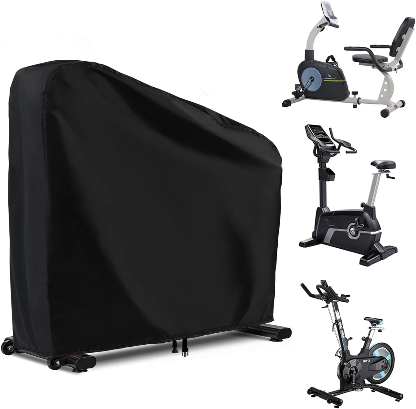 Exercise Bike Cover,Stationary Bike Cover Waterproof Outdoor,Durable 210D Polyester Fabric,Upright Indoor Cycling Protective Storage Cover,Universal Fits for Peloton Schwinn,with Buckle-ClawsCover Exercise Bike Cover,Stationary Bike Cover Waterproof Outdoor,Durable 210D Polyester Fabric,Upright Indoor Cycling Protective Storage Cover,Universal Fits for Peloton Schwinn,with Buckle-ClawsCover